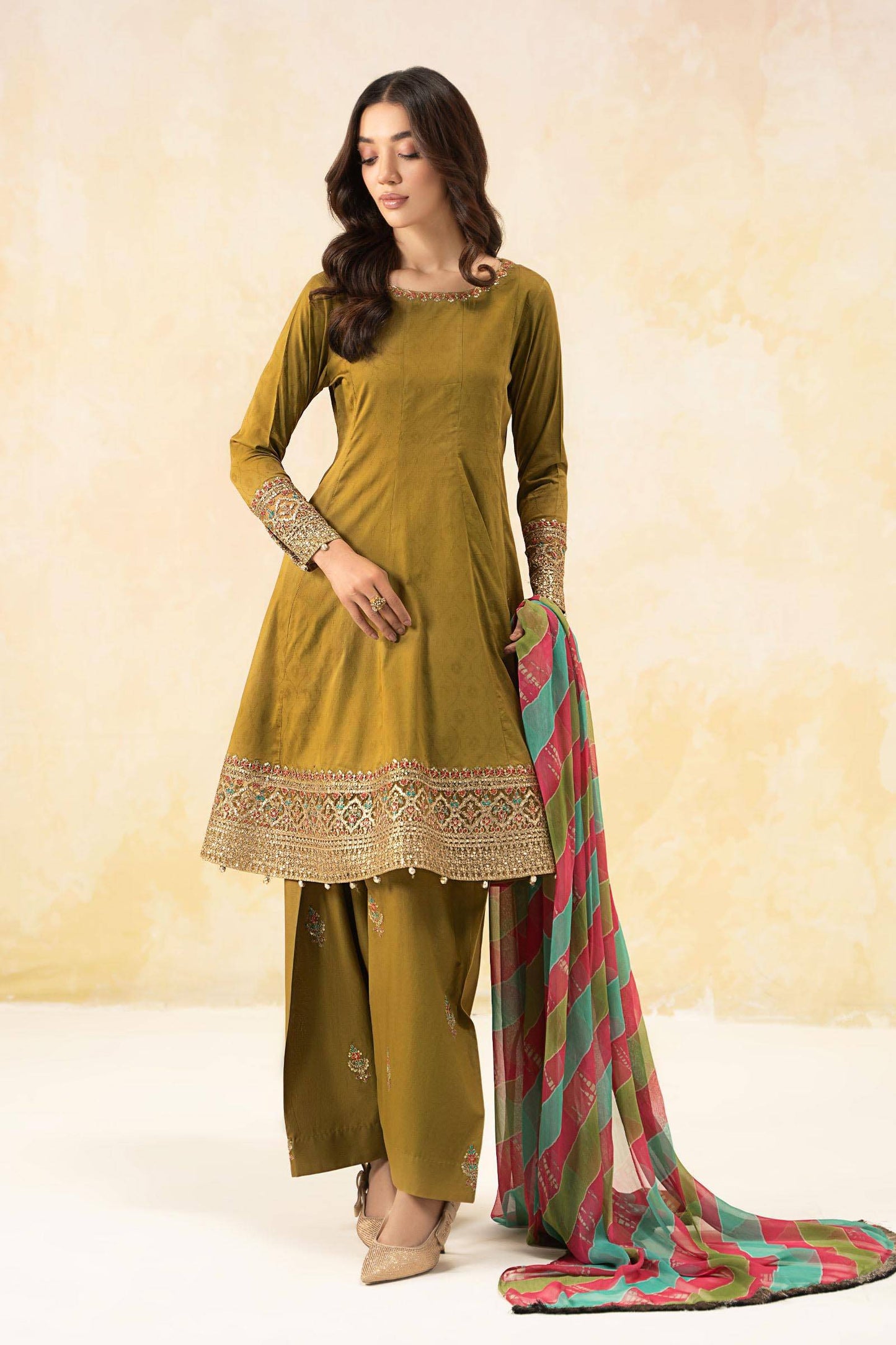 Maira B | Ready to Wear | DW-EF25-10 Green by Maria Faisal - Registered Vendor of : Maria B - type : Wedding Dress - 100% original wedding dresses