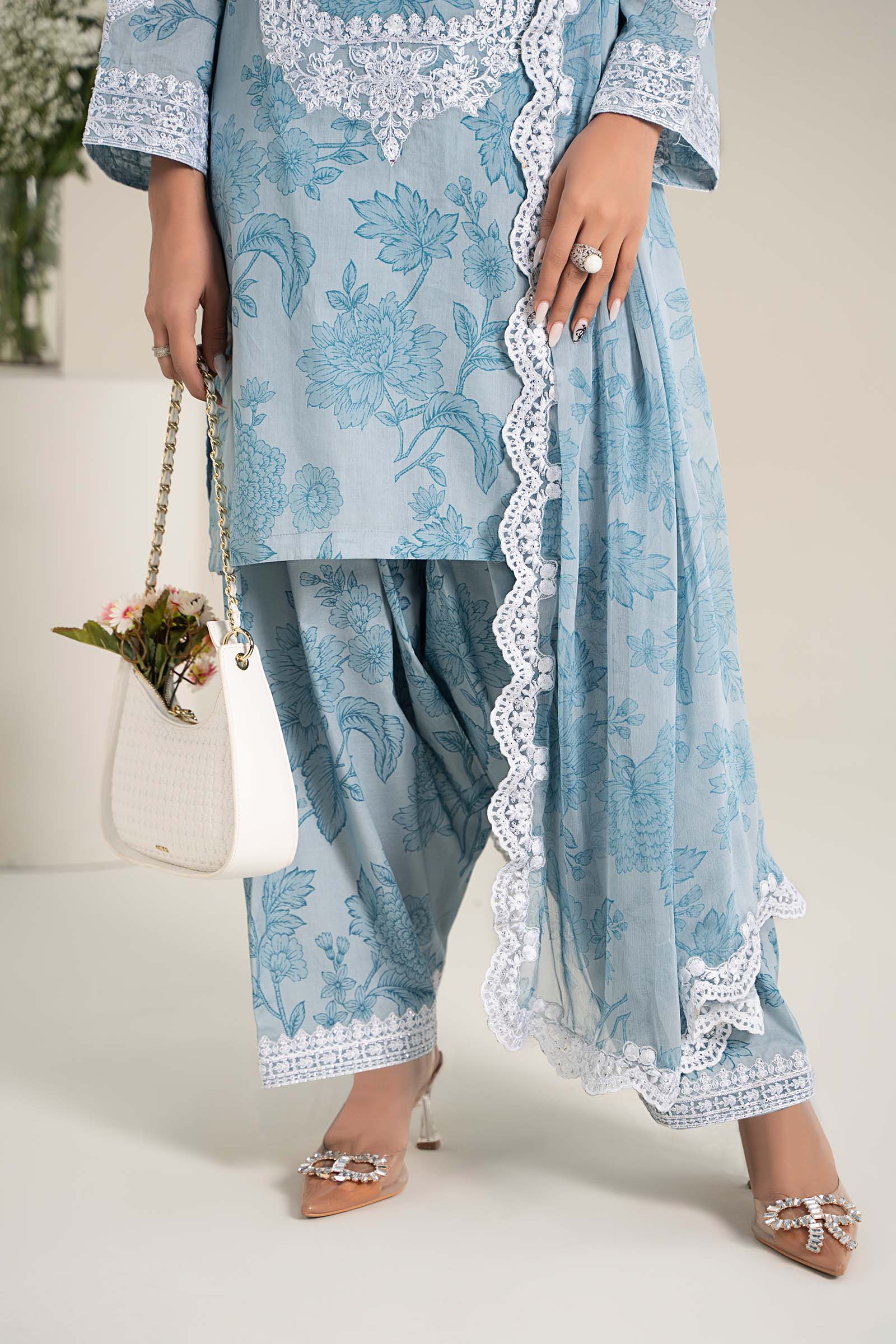 Maira B | Ready to Wear | DW-EF25-124 Blue by Maria Faisal - Registered Vendor of : Maria B - type : Wedding Dress - 100% original wedding dresses