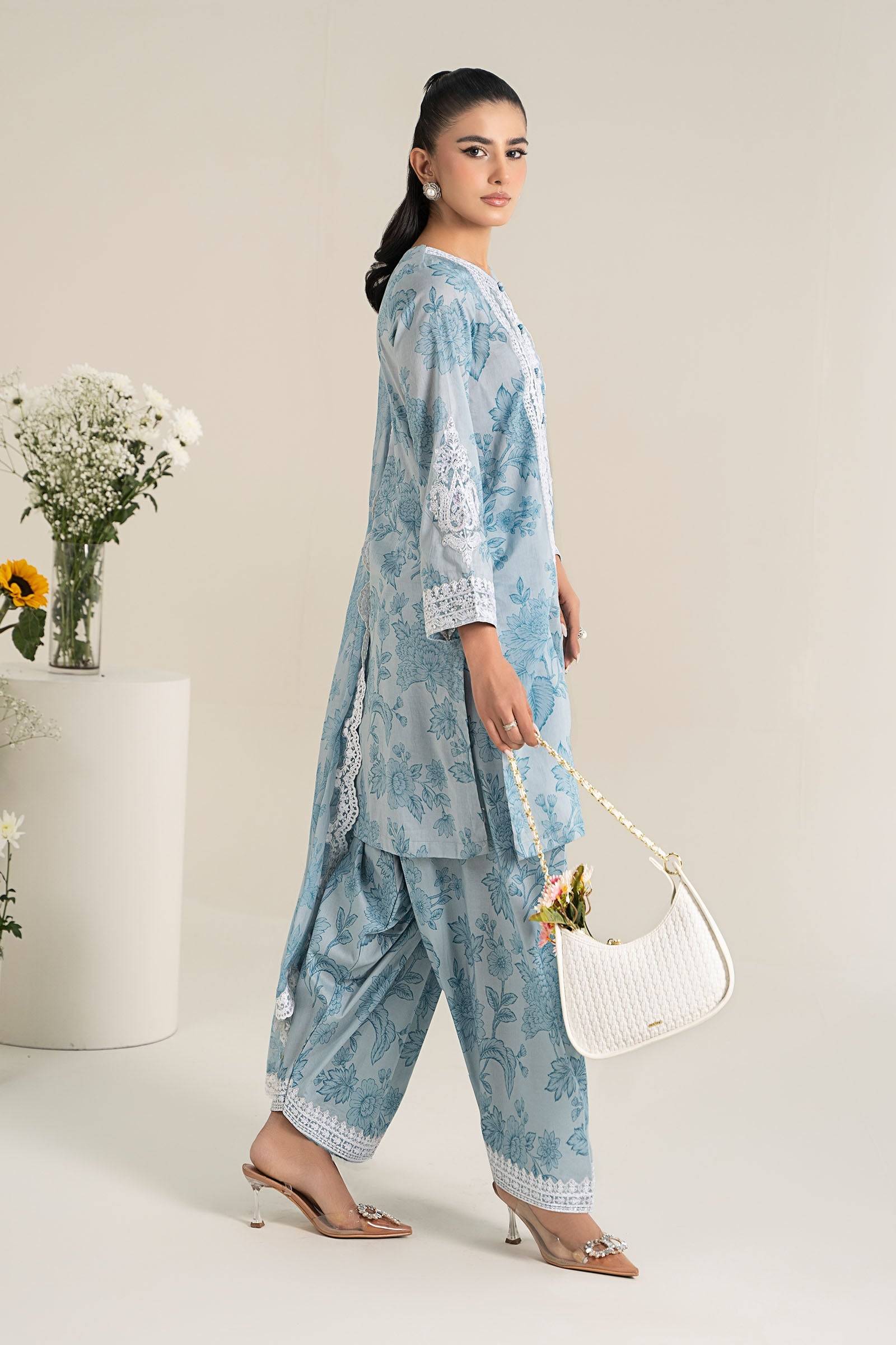 Maira B | Ready to Wear | DW-EF25-124 Blue by Maria Faisal - Registered Vendor of : Maria B - type : Wedding Dress - 100% original wedding dresses