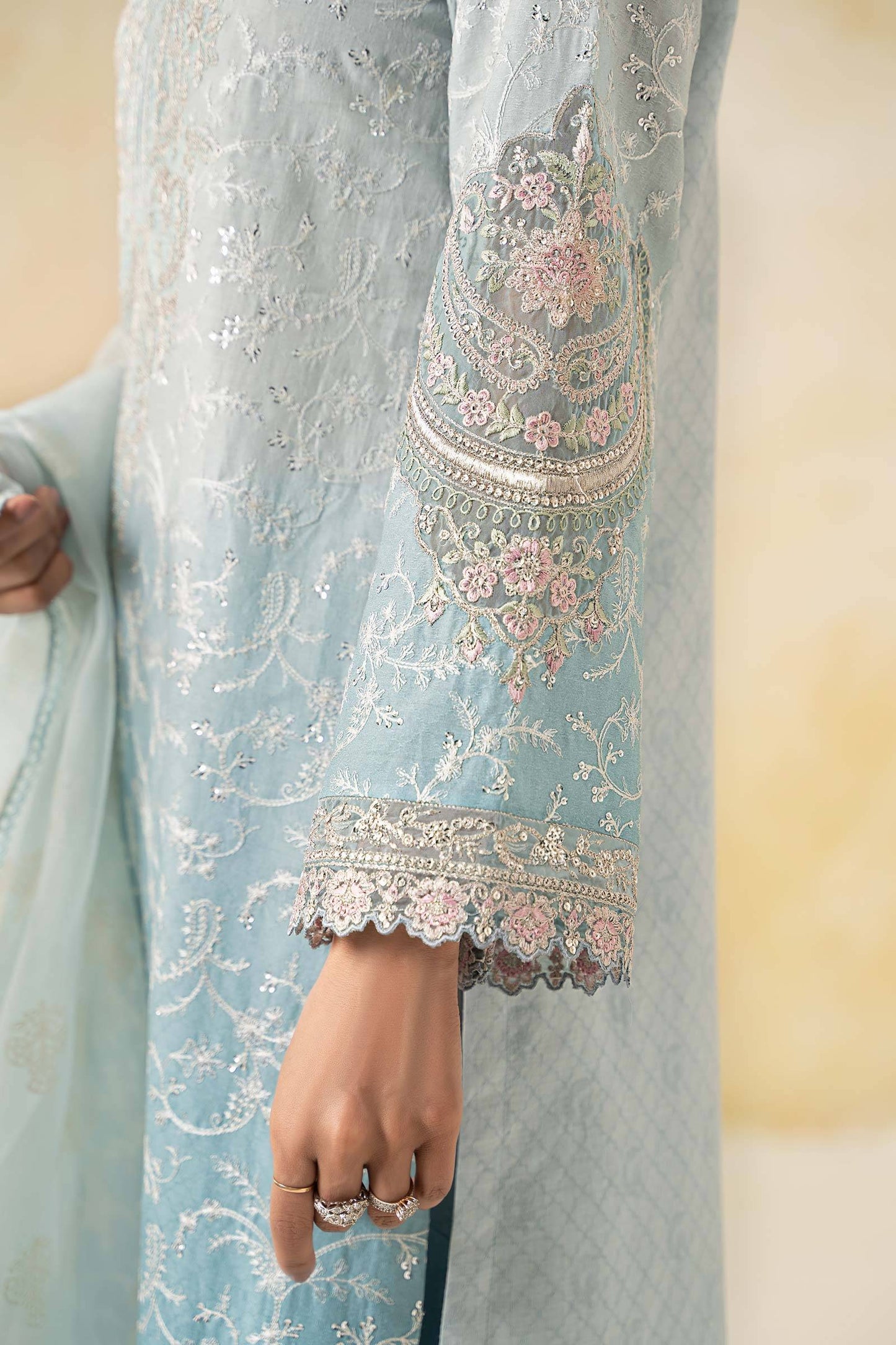 Maira B | Ready to Wear | DW-EF25-13 Blue by Maria Faisal - Registered Vendor of : Maria B - type : Wedding Dress - 100% original wedding dresses