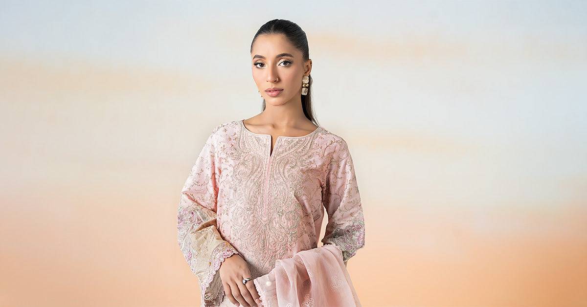 Maira B | Ready to Wear | DW-EF25-13 Pink by Maria Faisal - Registered Vendor of : Maria B - type : Wedding Dress - 100% original wedding dresses