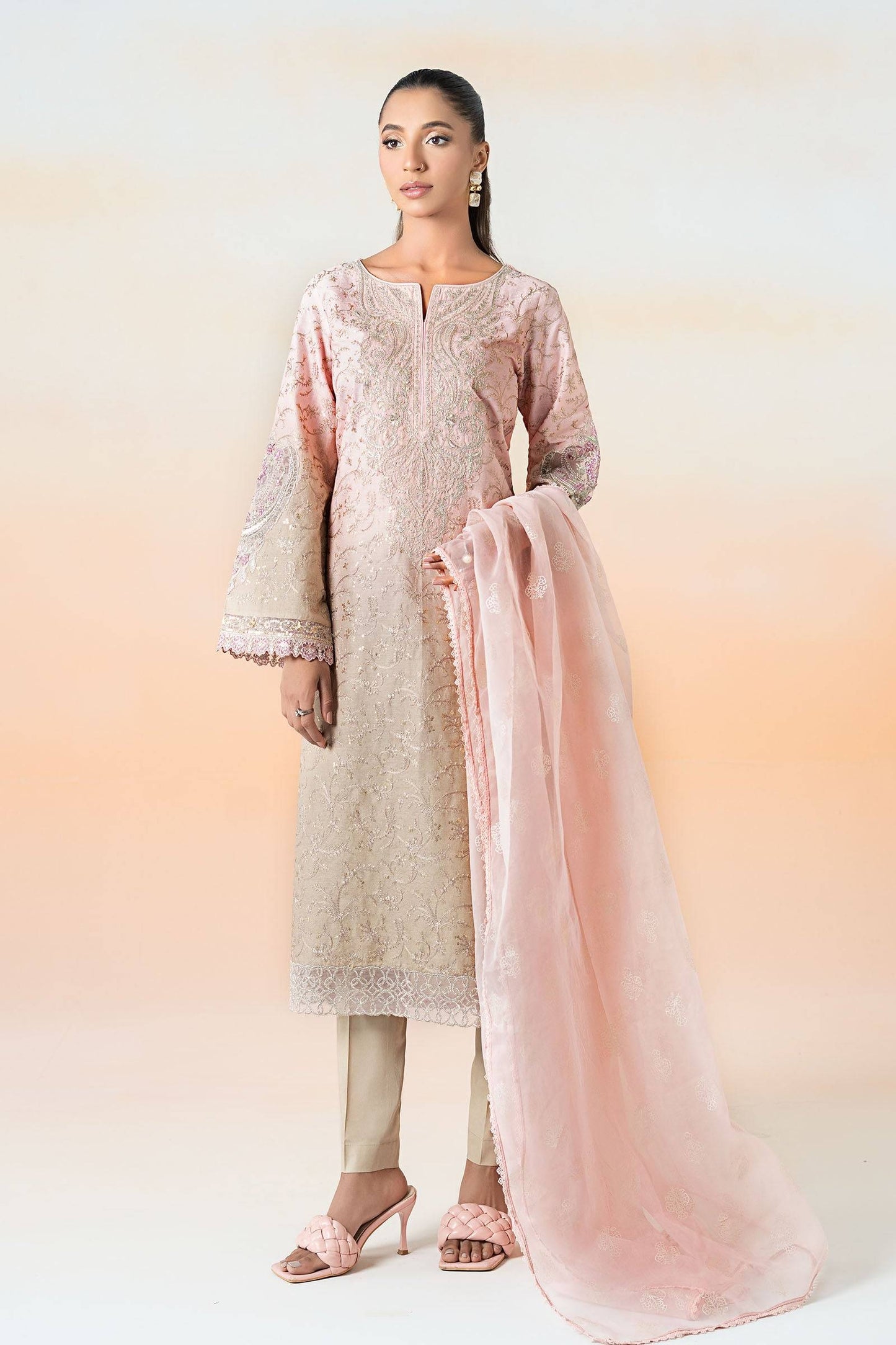 Maira B | Ready to Wear | DW-EF25-13 Pink by Maria Faisal - Registered Vendor of : Maria B - type : Wedding Dress - 100% original wedding dresses