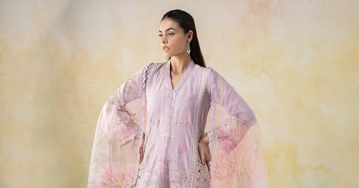 Maira B | Ready to Wear | DW-EF25-151 Lilac by Maria Faisal - Registered Vendor of : Maria B - type : Wedding Dress - 100% original wedding dresses
