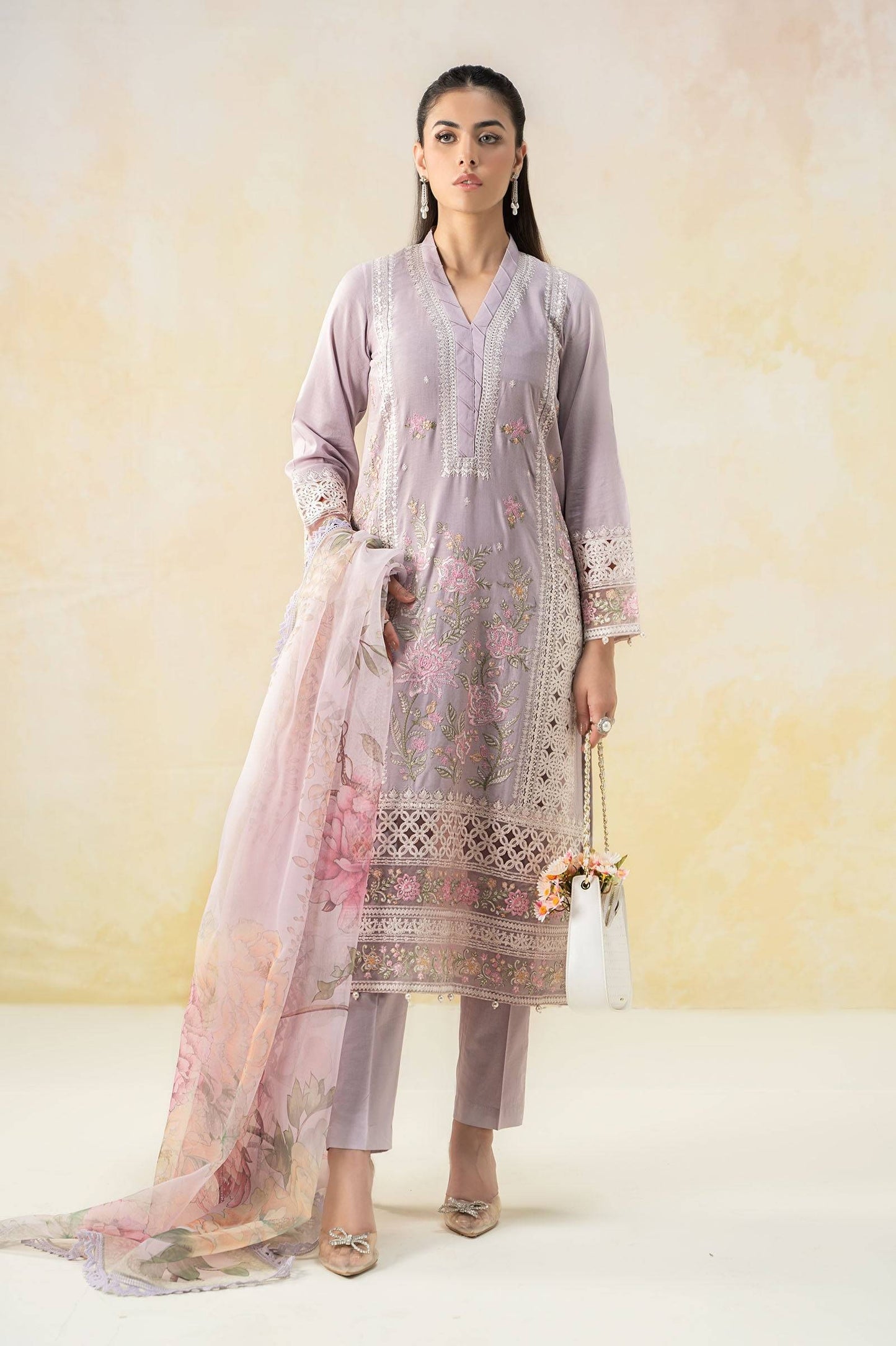 Maira B | Ready to Wear | DW-EF25-151 Lilac by Maria Faisal - Registered Vendor of : Maria B - type : Wedding Dress - 100% original wedding dresses
