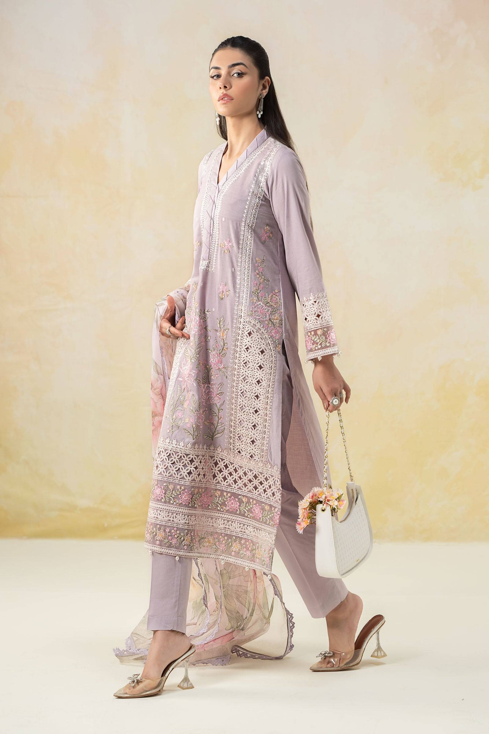 Maira B | Ready to Wear | DW-EF25-151 Lilac by Maria Faisal - Registered Vendor of : Maria B - type : Wedding Dress - 100% original wedding dresses