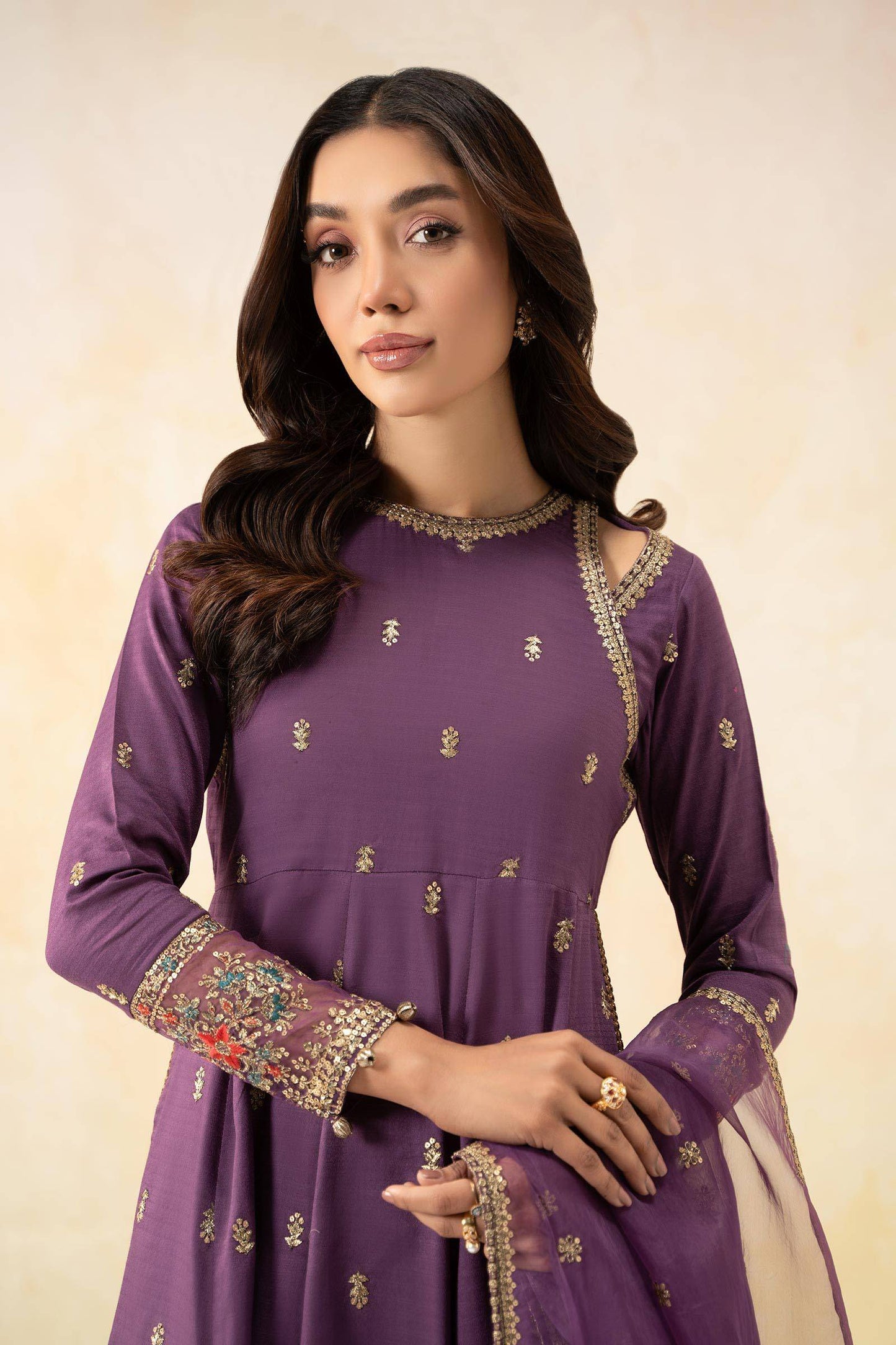 Maira B | Ready to Wear | DW-EF25-19 Purple by Maria Faisal - Registered Vendor of : Maria B - type : Wedding Dress - 100% original wedding dresses