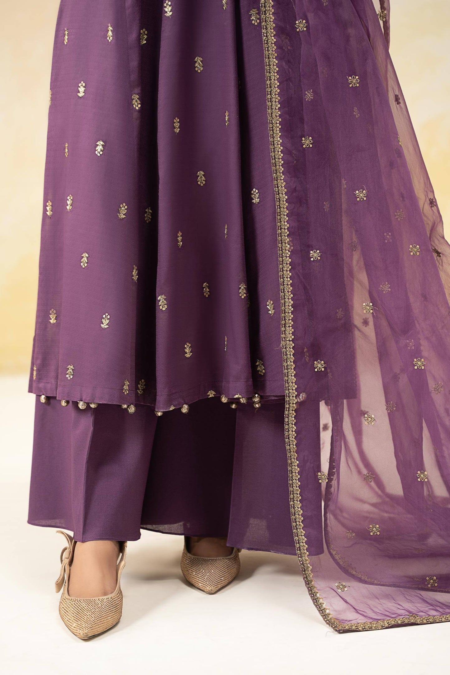 Maira B | Ready to Wear | DW-EF25-19 Purple by Maria Faisal - Registered Vendor of : Maria B - type : Wedding Dress - 100% original wedding dresses