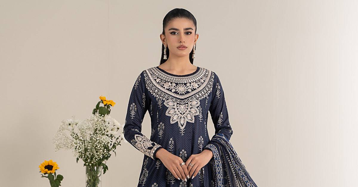 Maira B | Ready to Wear | DW-EF25-22 Blue by Maria Faisal - Registered Vendor of : Maria B - type : Wedding Dress - 100% original wedding dresses