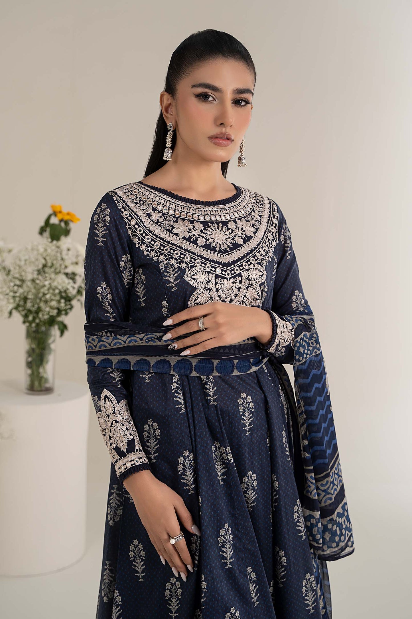 Maira B | Ready to Wear | DW-EF25-22 Blue by Maria Faisal - Registered Vendor of : Maria B - type : Wedding Dress - 100% original wedding dresses