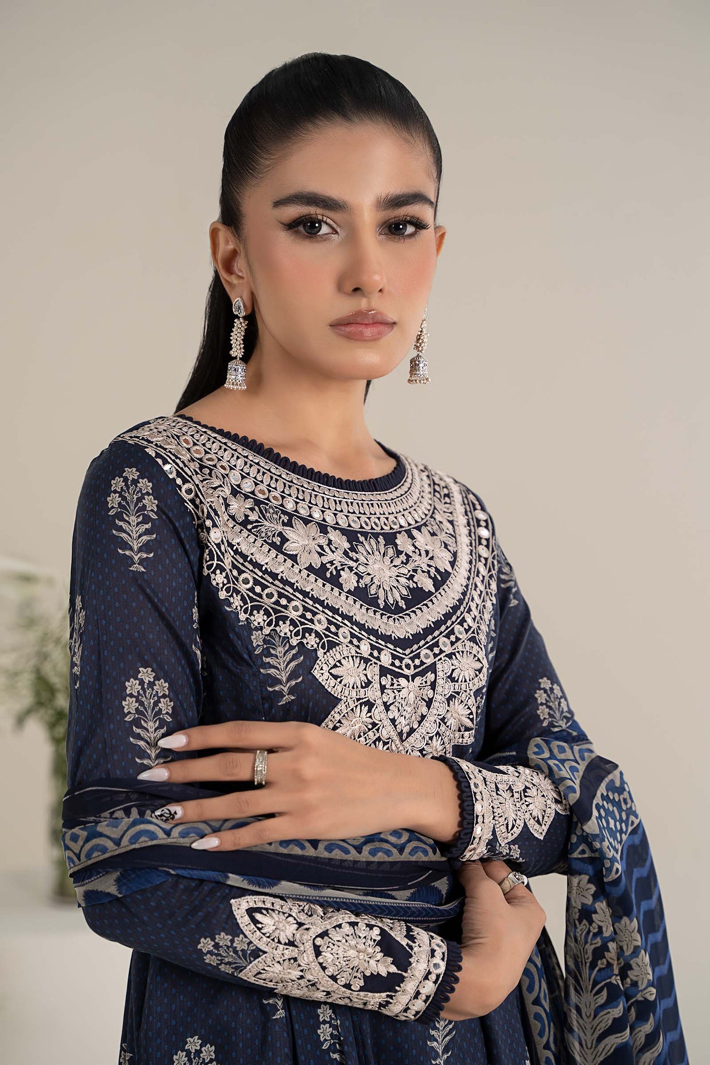 Maira B | Ready to Wear | DW-EF25-22 Blue by Maria Faisal - Registered Vendor of : Maria B - type : Wedding Dress - 100% original wedding dresses