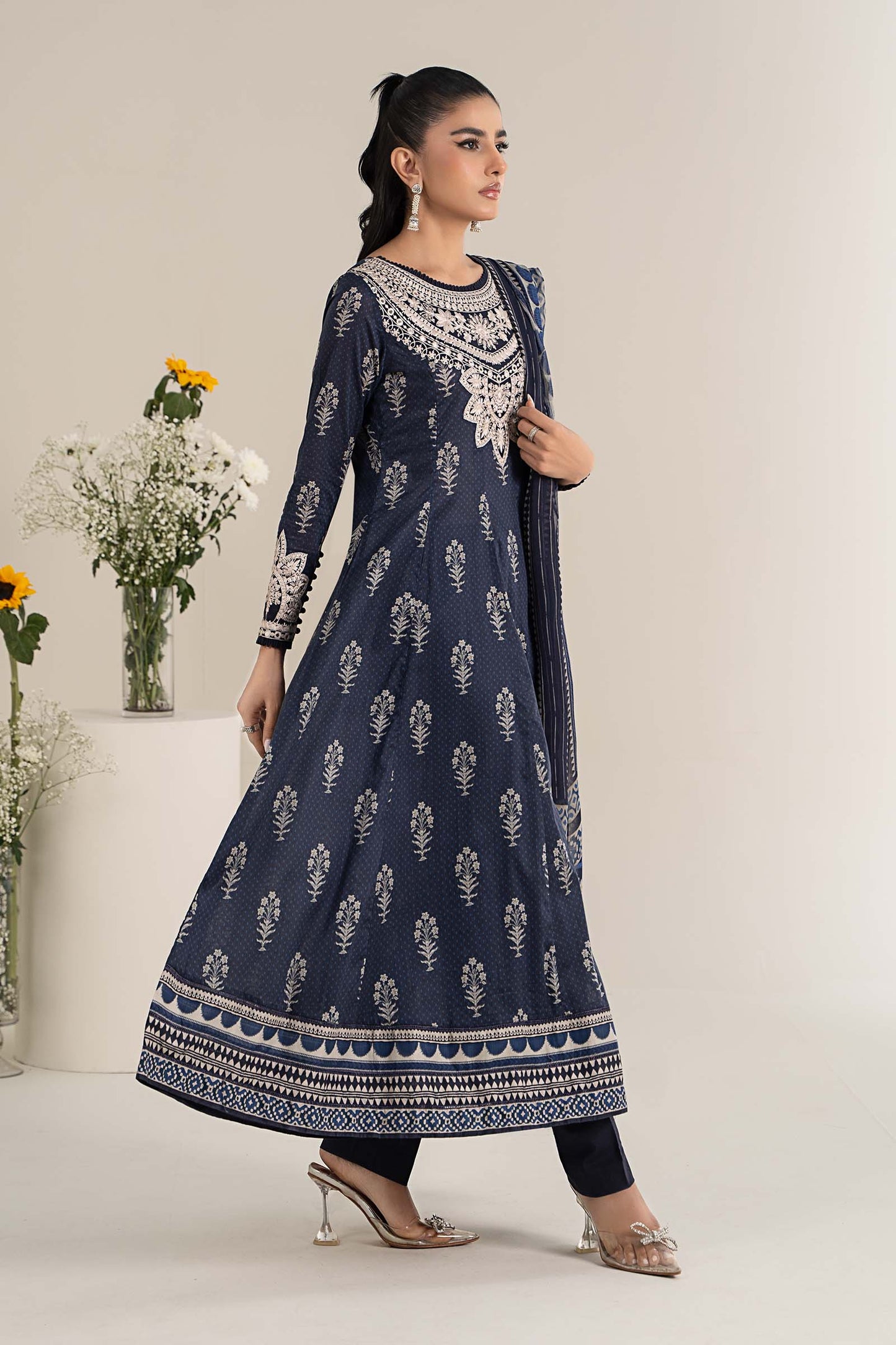 Maira B | Ready to Wear | DW-EF25-22 Blue by Maria Faisal - Registered Vendor of : Maria B - type : Wedding Dress - 100% original wedding dresses