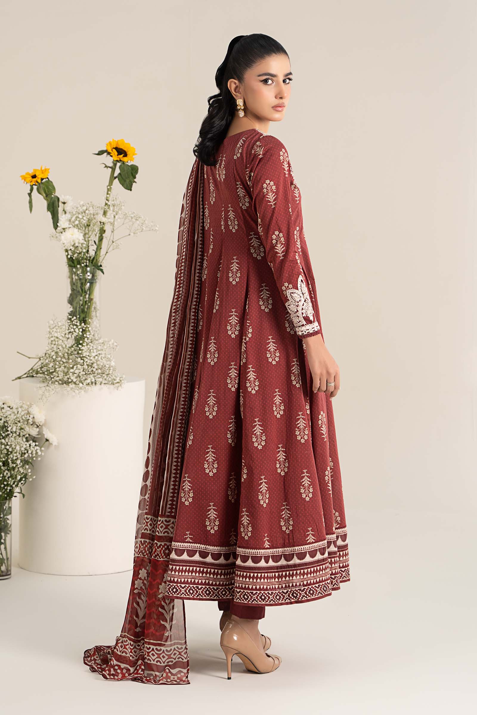 Maira B | Ready to Wear | DW-EF25-22 Maroon by Maria Faisal - Registered Vendor of : Maria B - type : Wedding Dress - 100% original wedding dresses