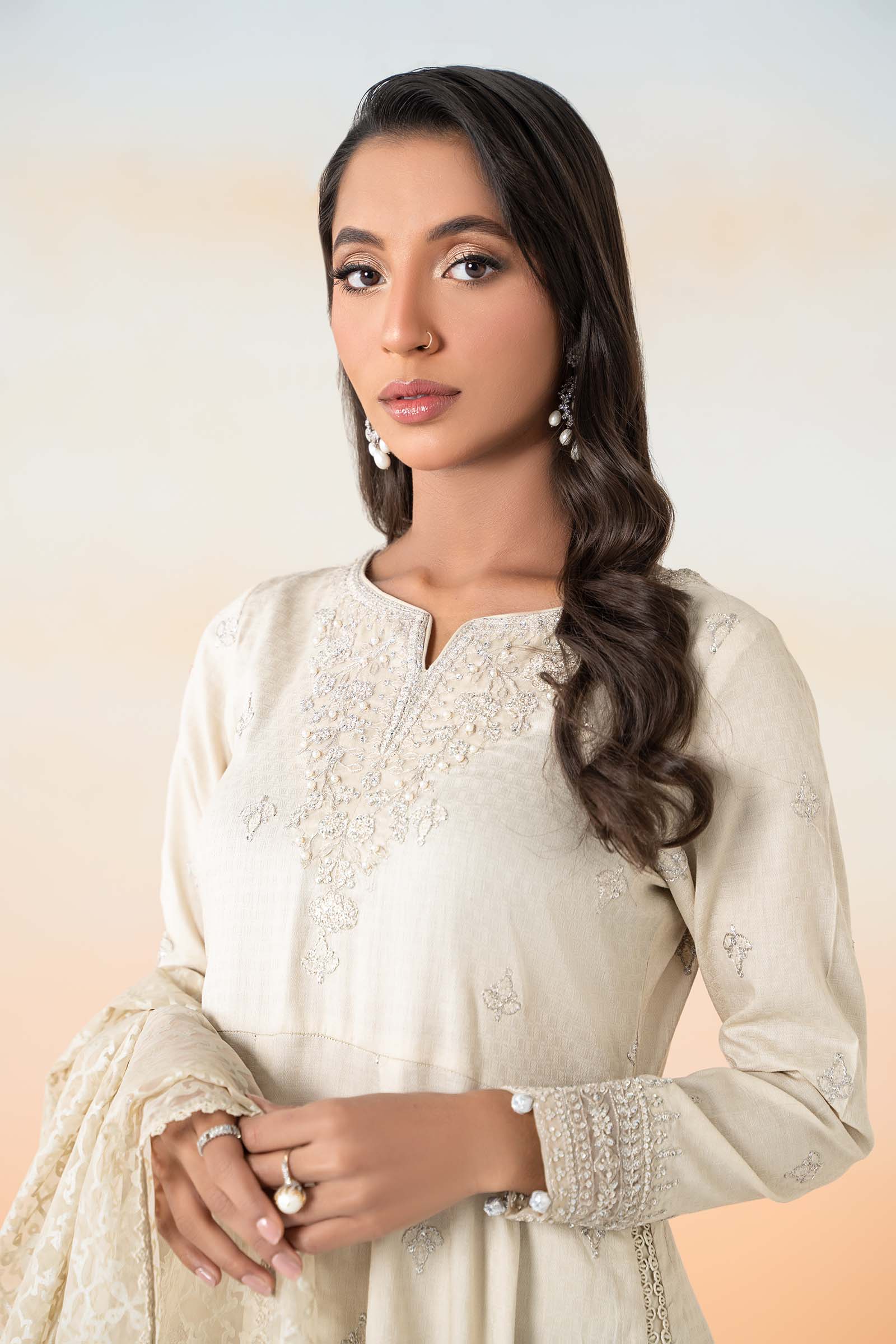 Maira B | Ready to Wear | DW-EF25-30 Beige by Maria Faisal - Registered Vendor of : Maria B - type : Wedding Dress - 100% original wedding dresses