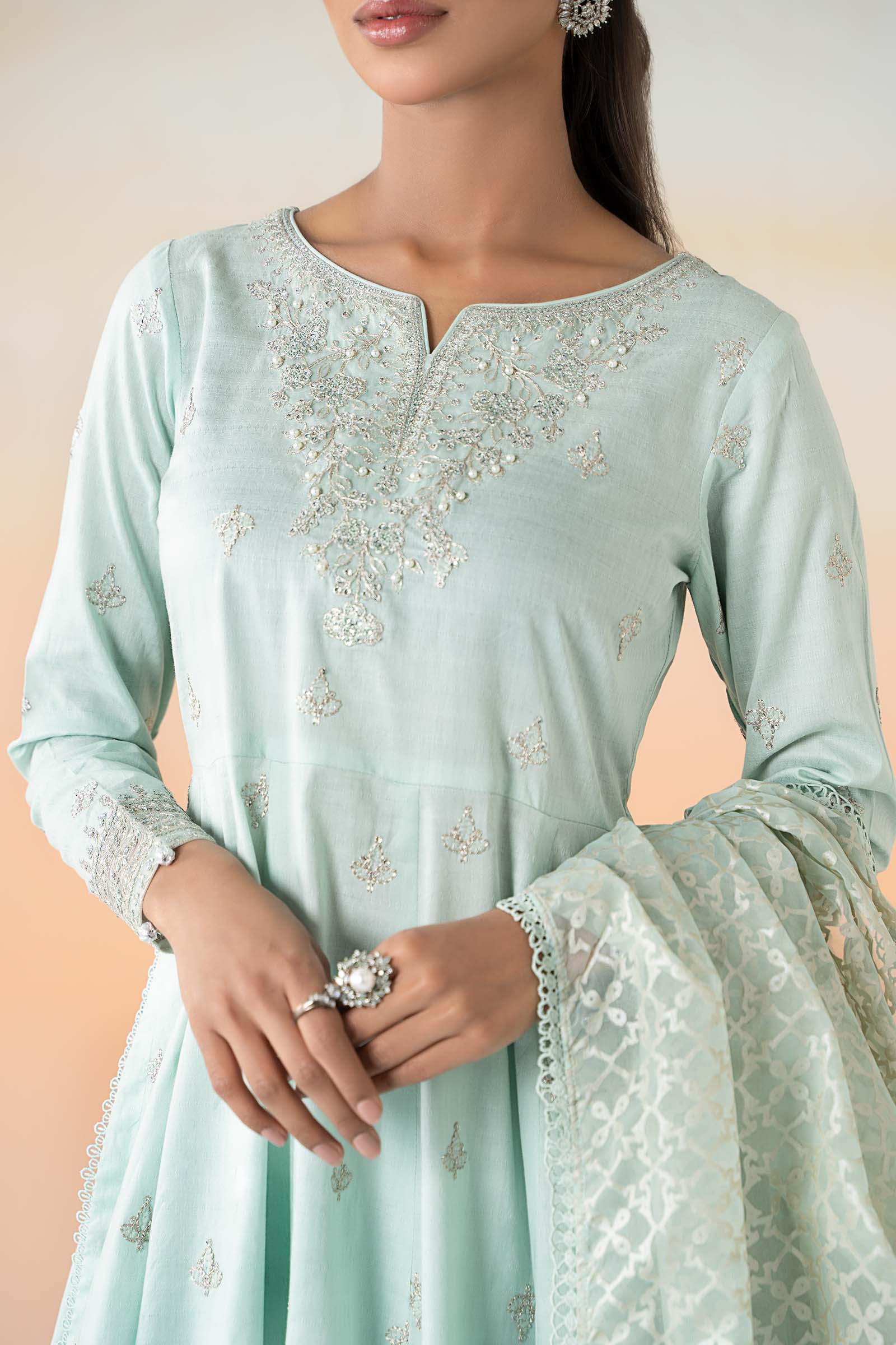 Maira B | Ready to Wear | DW-EF25-30 Sky Blue by Maria Faisal - Registered Vendor of : Maria B - type : Wedding Dress - 100% original wedding dresses