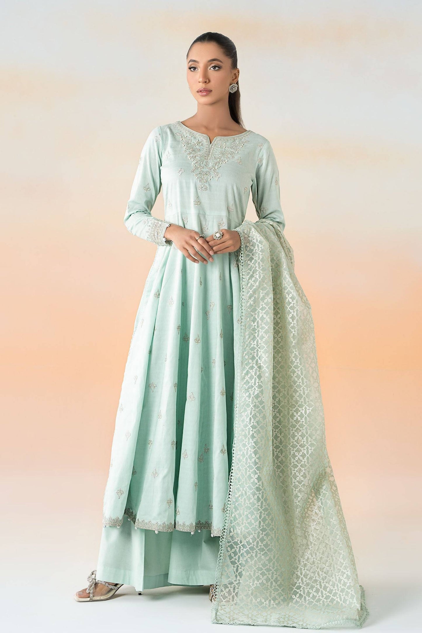 Maira B | Ready to Wear | DW-EF25-30 Sky Blue by Maria Faisal - Registered Vendor of : Maria B - type : Wedding Dress - 100% original wedding dresses