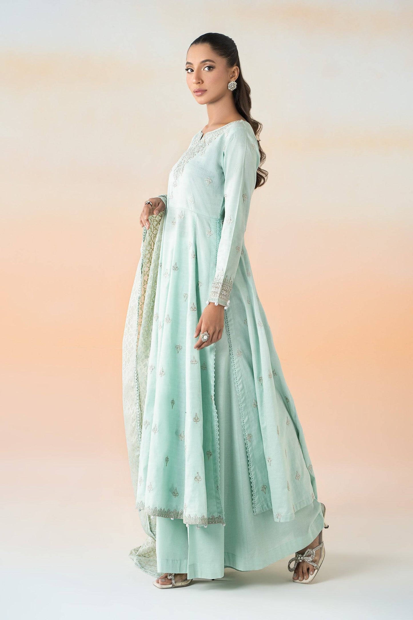 Maira B | Ready to Wear | DW-EF25-30 Sky Blue by Maria Faisal - Registered Vendor of : Maria B - type : Wedding Dress - 100% original wedding dresses
