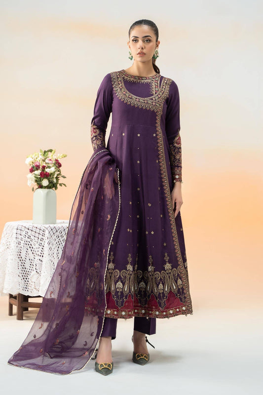 Maira B | Ready to Wear | DW-EF25-40 Purple by Maria Faisal - Registered Vendor of : Maria B - type : Wedding Dress - 100% original wedding dresses