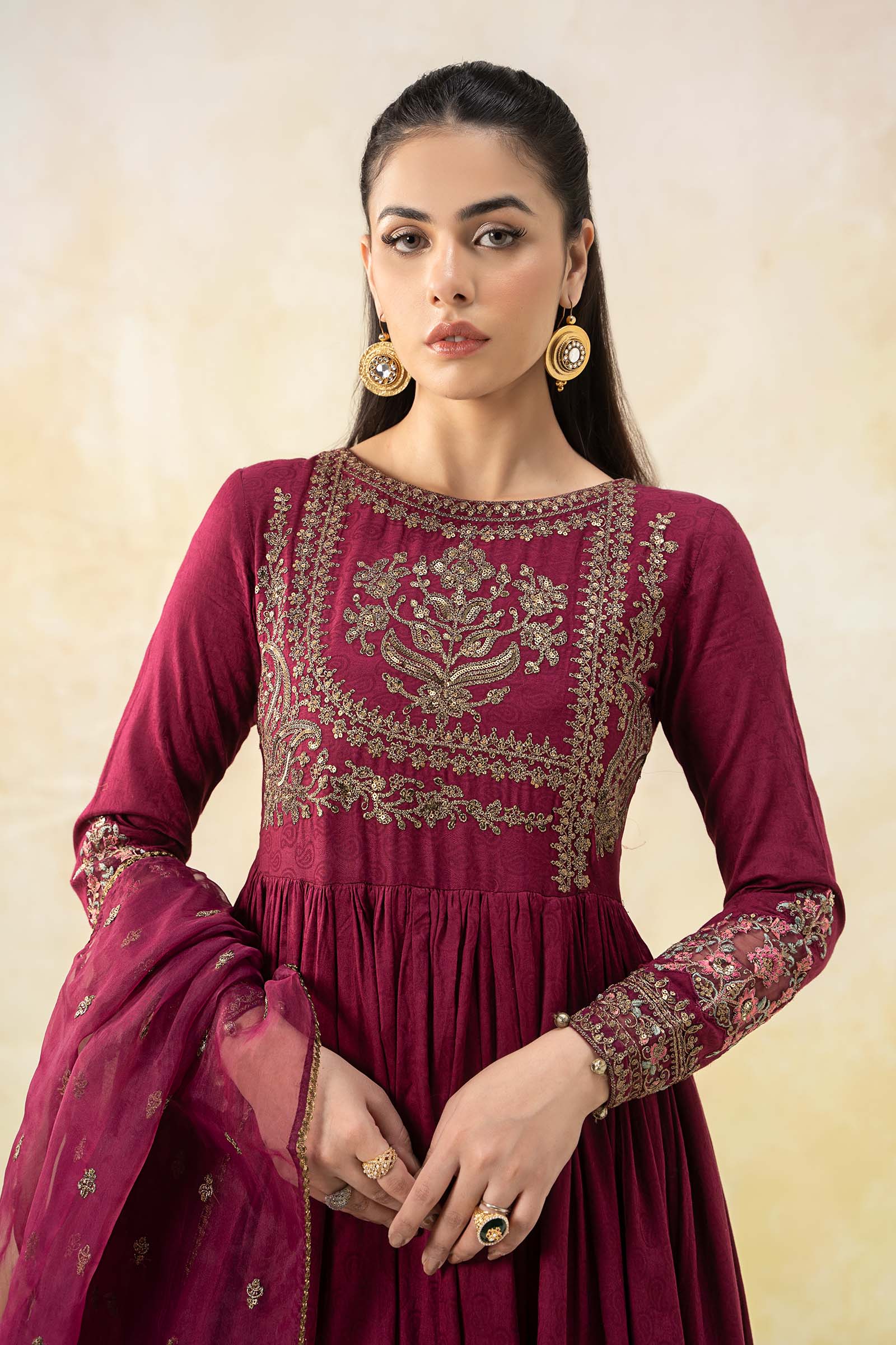 Maira B | Ready to Wear | DW-EF25-43 Magenta by Maria Faisal - Registered Vendor of : Maria B - type : Wedding Dress - 100% original wedding dresses