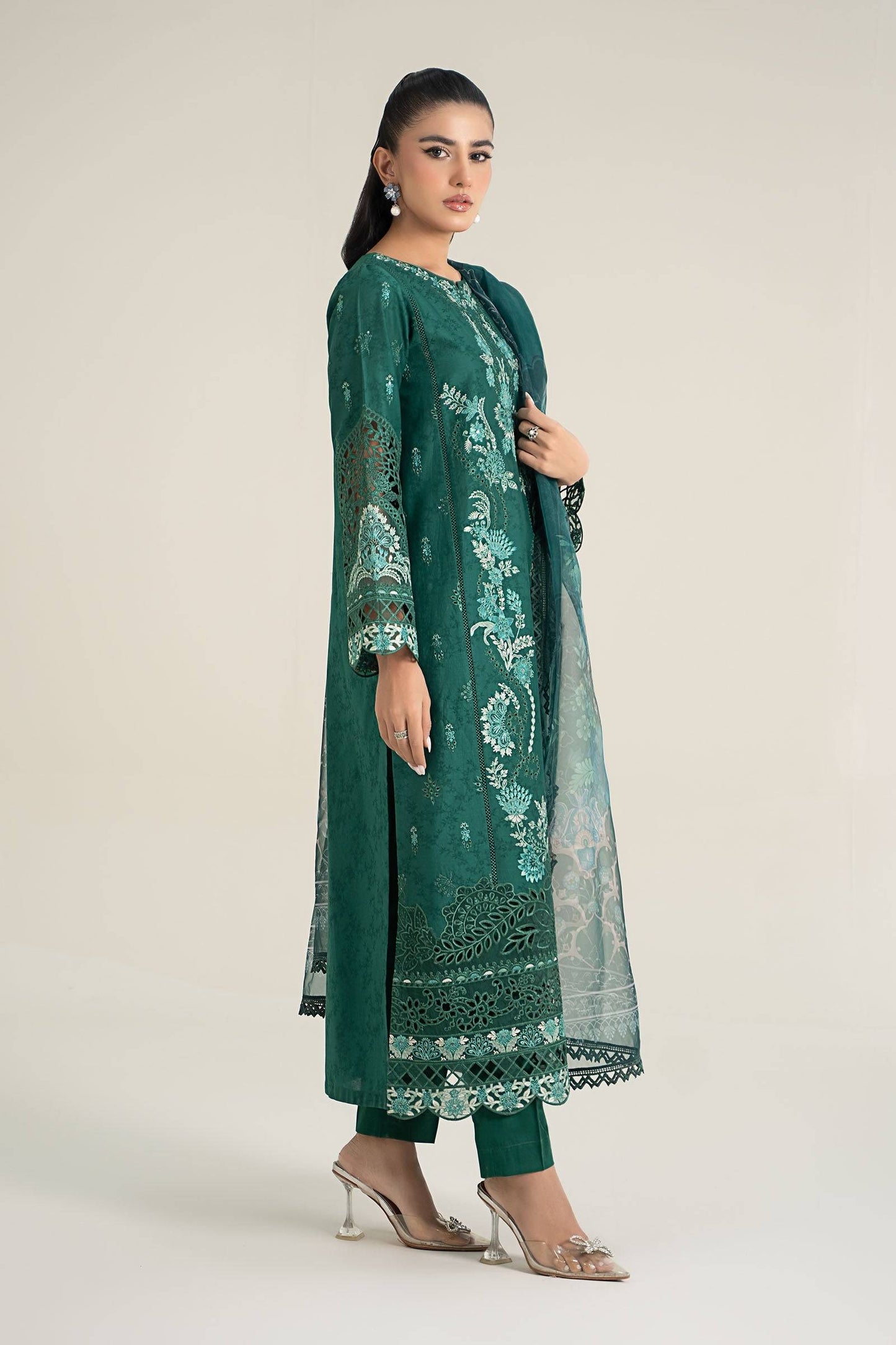 Maira B | Ready to Wear | DW-EF25-47 Green by Maria Faisal - Registered Vendor of : Maria B - type : Wedding Dress - 100% original wedding dresses