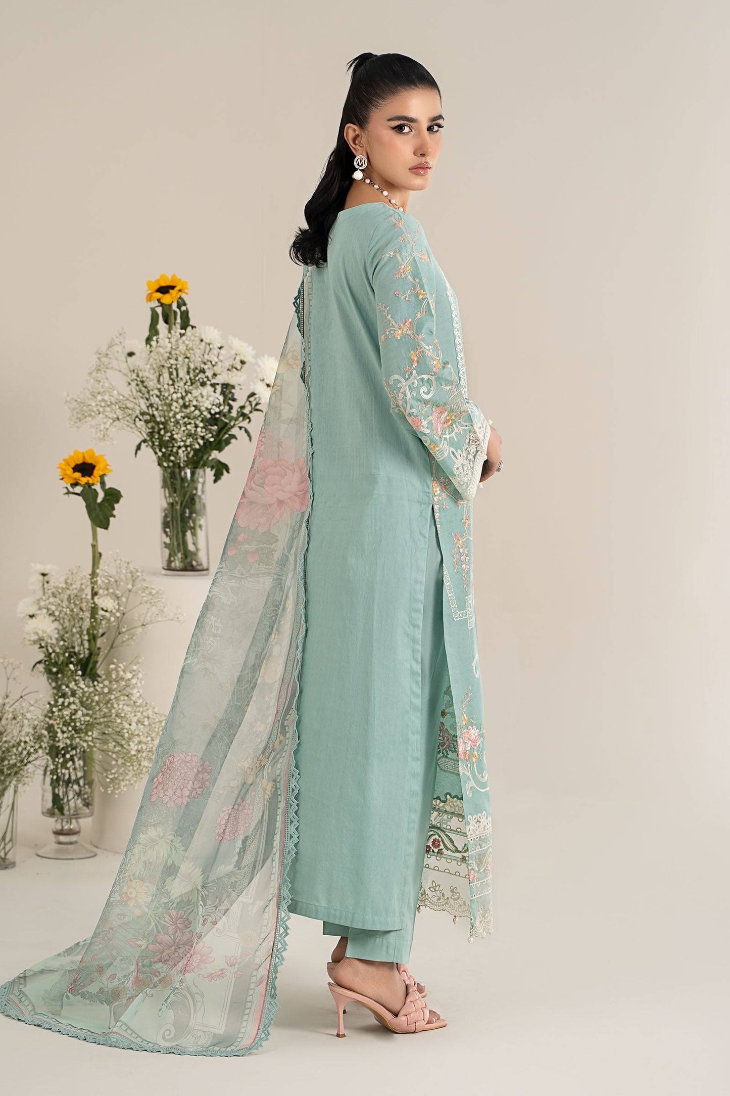 Maira B | Ready to Wear | DW-EF25-49 Blue by Maria Faisal - Registered Vendor of : Maria B - type : Wedding Dress - 100% original wedding dresses