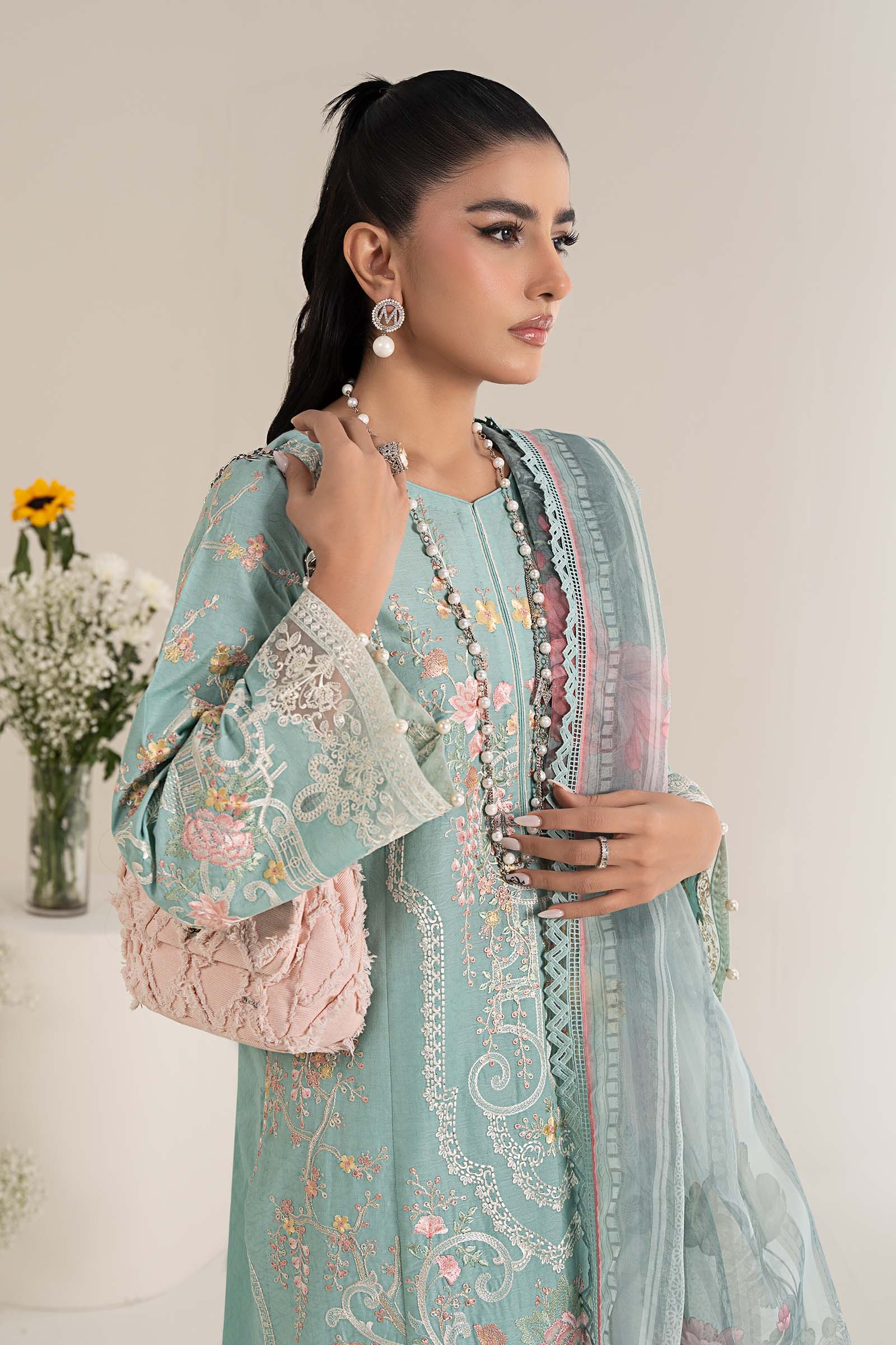Maira B | Ready to Wear | DW-EF25-49 Blue by Maria Faisal - Registered Vendor of : Maria B - type : Wedding Dress - 100% original wedding dresses
