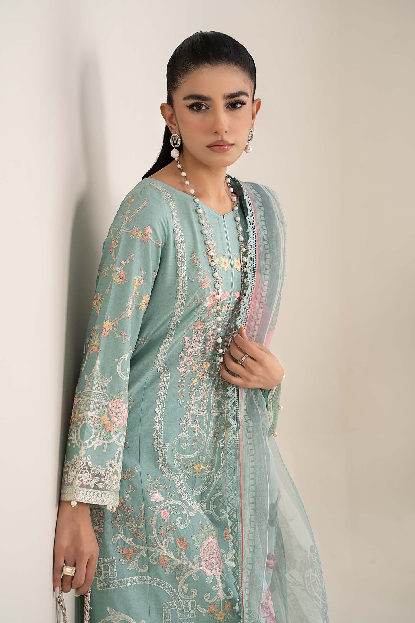 Maira B | Ready to Wear | DW-EF25-49 Blue by Maria Faisal - Registered Vendor of : Maria B - type : Wedding Dress - 100% original wedding dresses