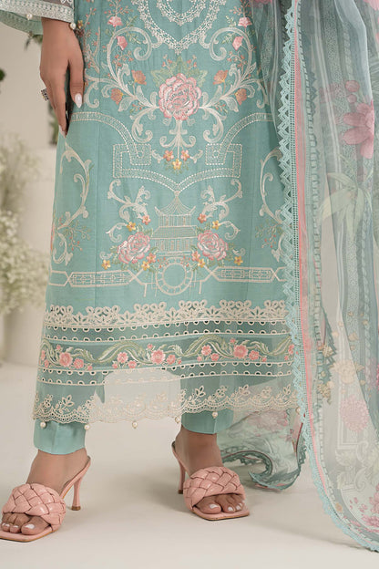Maira B | Ready to Wear | DW-EF25-49 Blue by Maria Faisal - Registered Vendor of : Maria B - type : Wedding Dress - 100% original wedding dresses