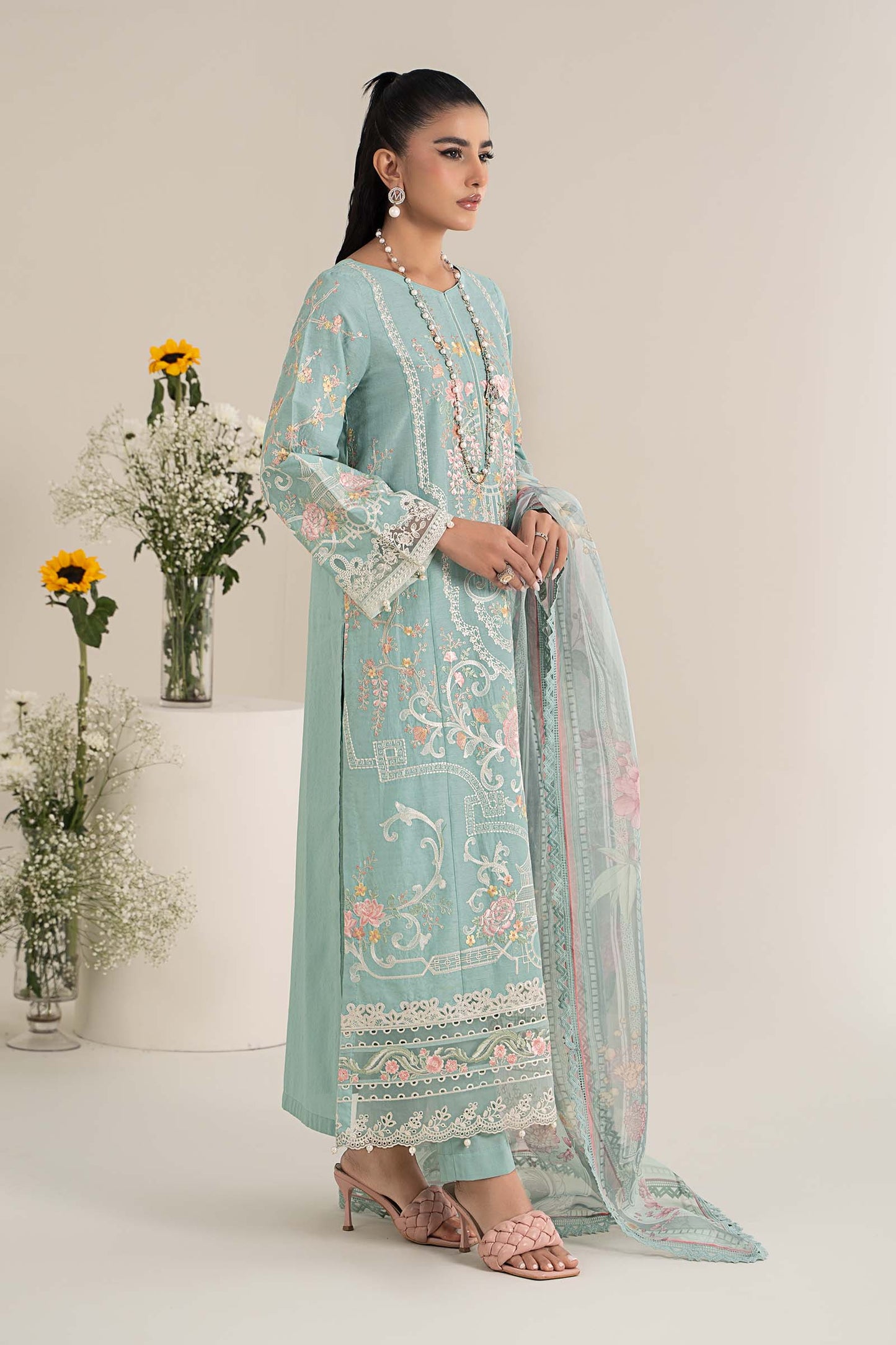 Maira B | Ready to Wear | DW-EF25-49 Blue by Maria Faisal - Registered Vendor of : Maria B - type : Wedding Dress - 100% original wedding dresses