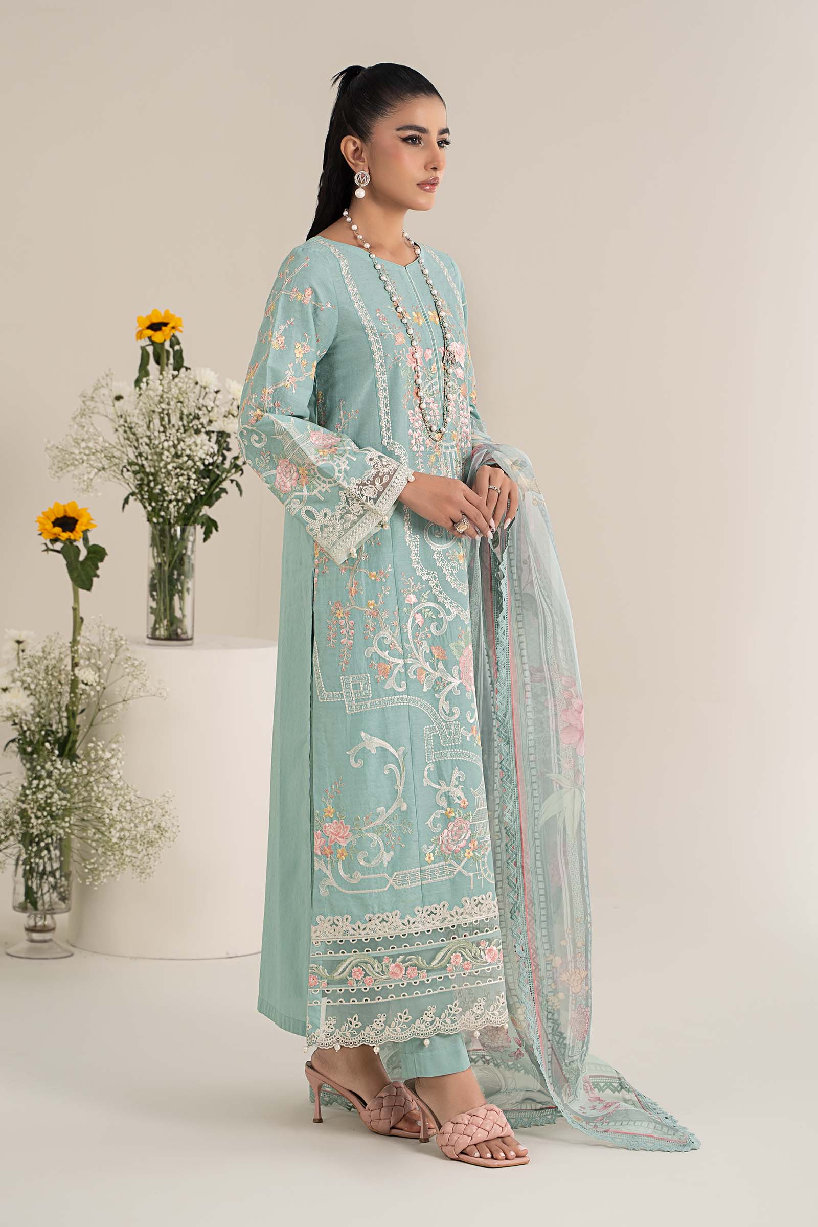 Maira B | Ready to Wear | DW-EF25-49 Blue by Maria Faisal - Registered Vendor of : Maria B - type : Wedding Dress - 100% original wedding dresses