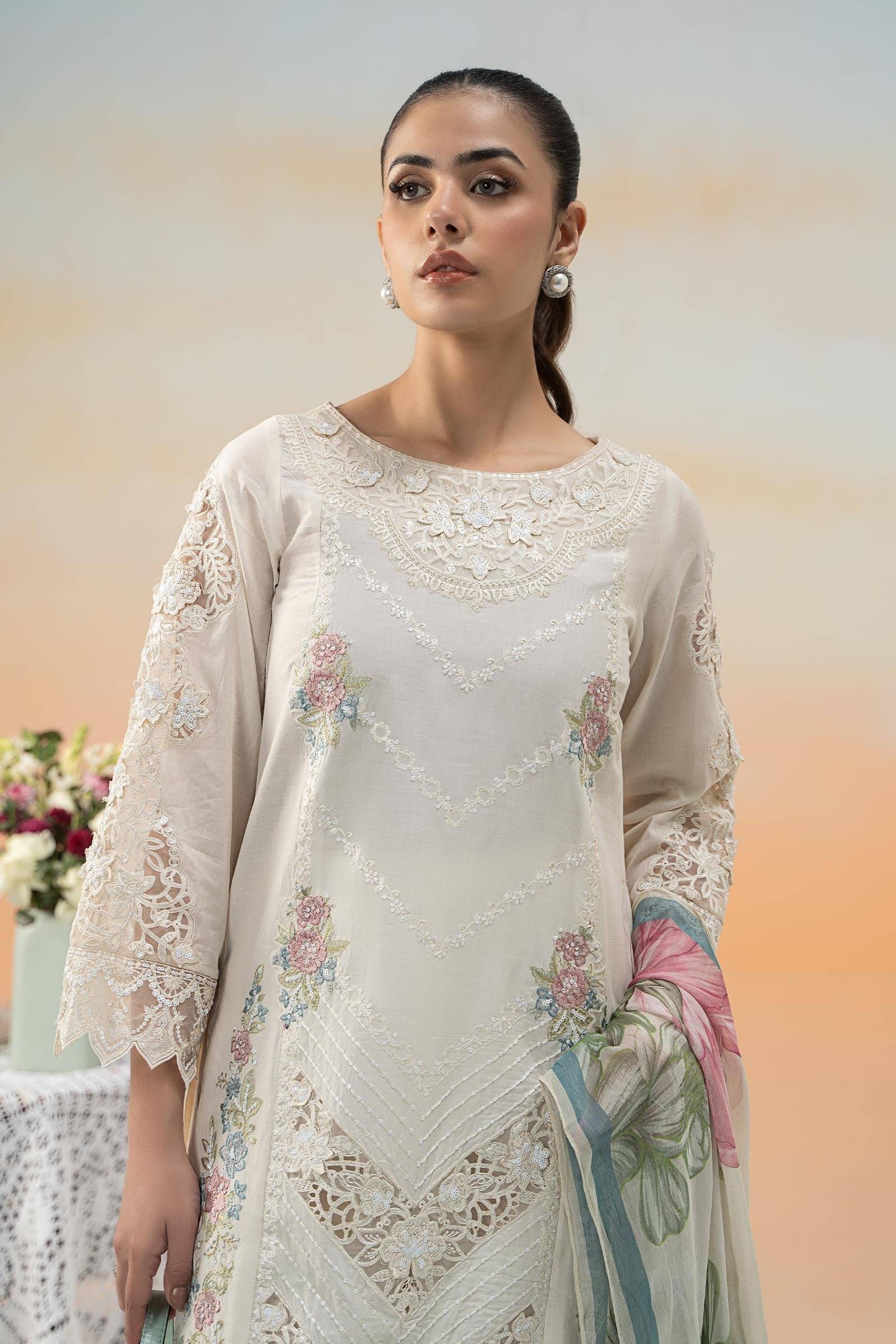 Maira B | Ready to Wear | DW-EF25-53 Off White by Maria Faisal - Registered Vendor of : Maria B - type : Wedding Dress - 100% original wedding dresses