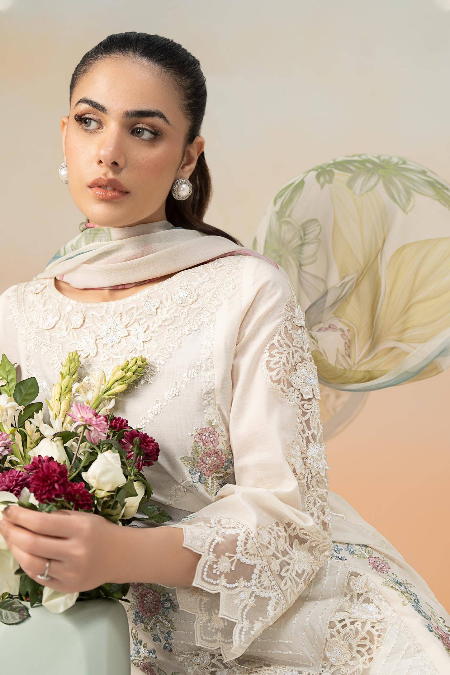 Maira B | Ready to Wear | DW-EF25-53 Off White by Maria Faisal - Registered Vendor of : Maria B - type : Wedding Dress - 100% original wedding dresses