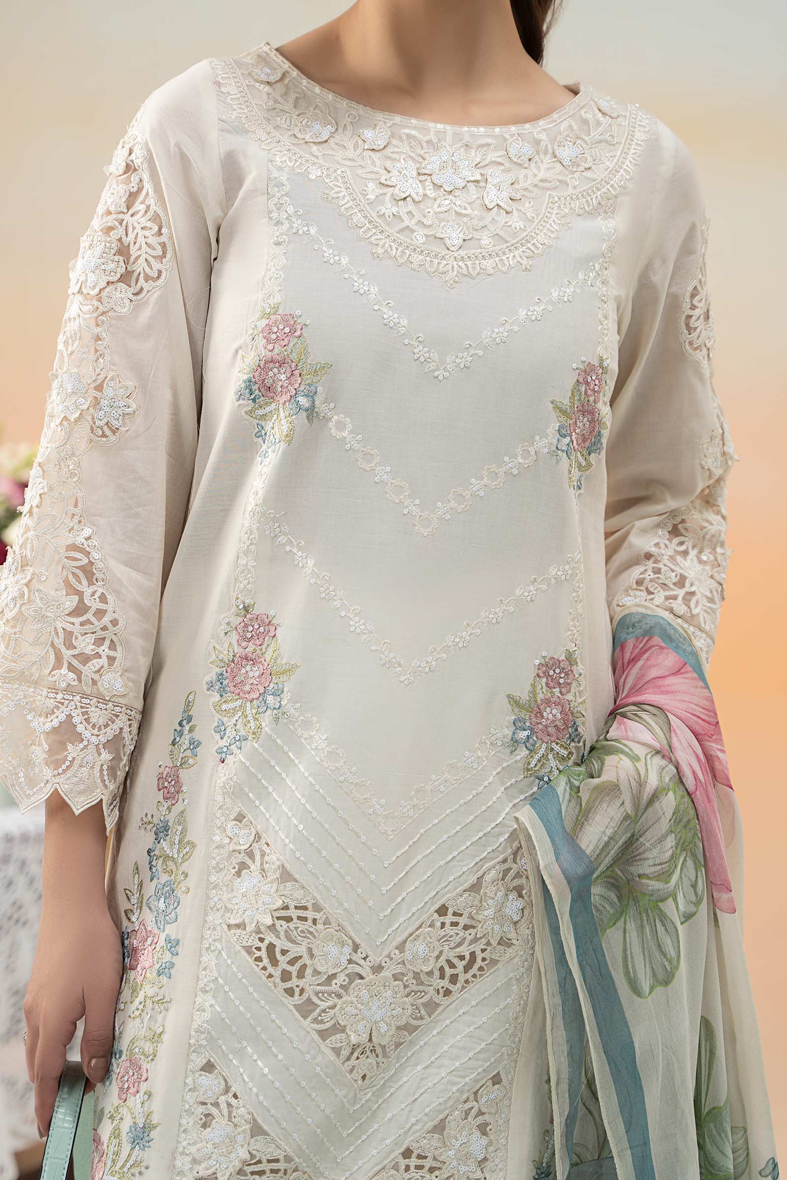 Maira B | Ready to Wear | DW-EF25-53 Off White by Maria Faisal - Registered Vendor of : Maria B - type : Wedding Dress - 100% original wedding dresses