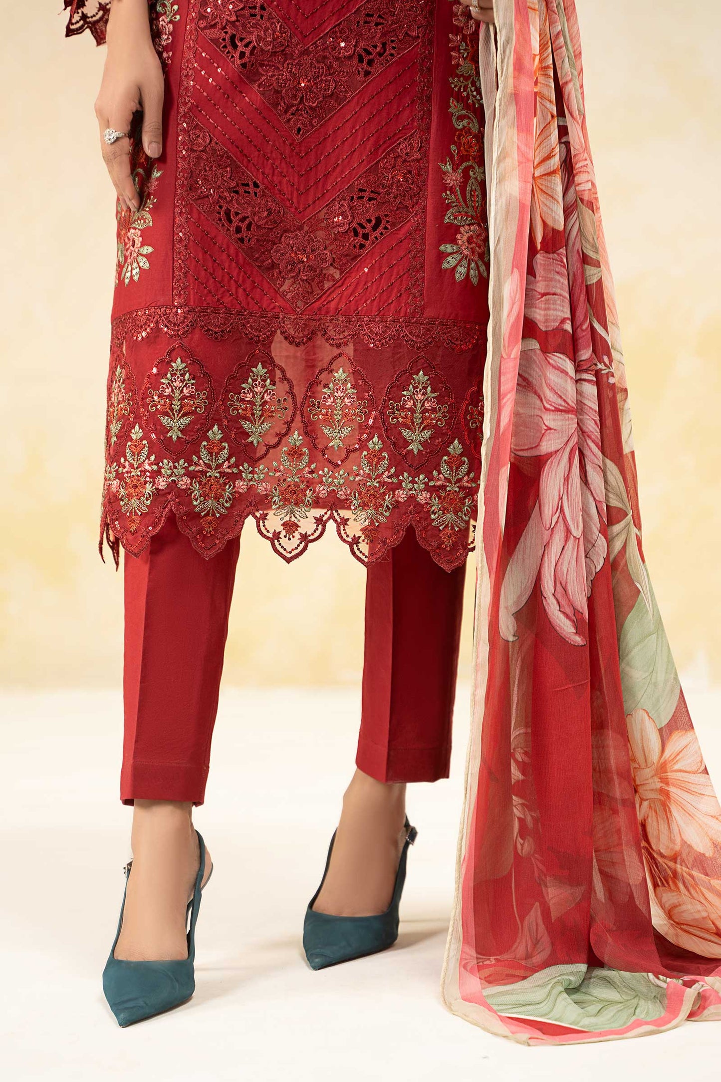 Maira B | Ready to Wear | DW-EF25-53 Red by Maria Faisal - Registered Vendor of : Maria B - type : Wedding Dress - 100% original wedding dresses