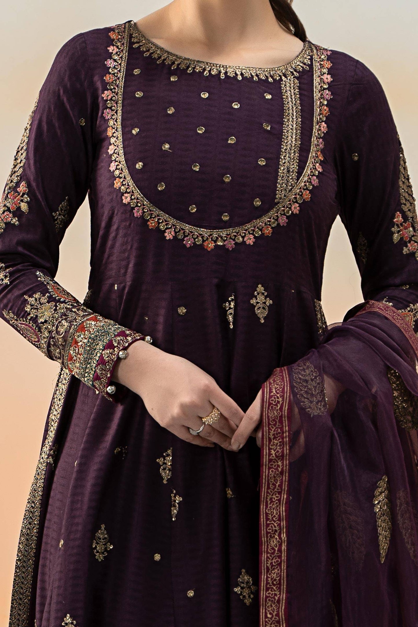 Maira B | Ready to Wear | DW-EF25-68 Purple by Maria Faisal - Registered Vendor of : Maria B - type : Wedding Dress - 100% original wedding dresses