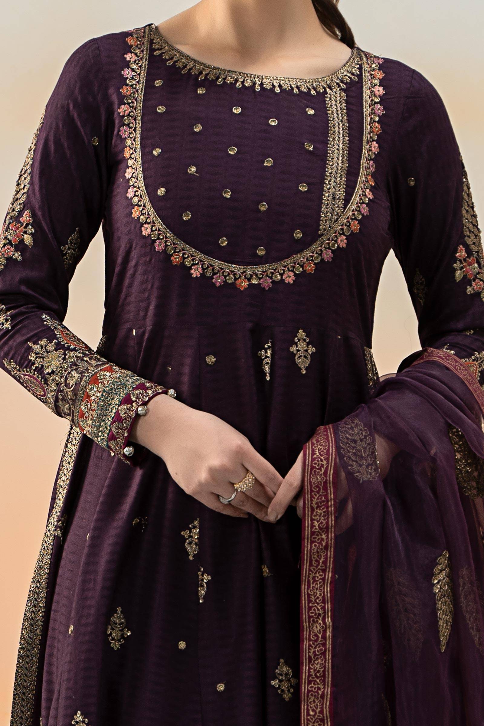 Maira B | Ready to Wear | DW-EF25-68 Purple by Maria Faisal - Registered Vendor of : Maria B - type : Wedding Dress - 100% original wedding dresses