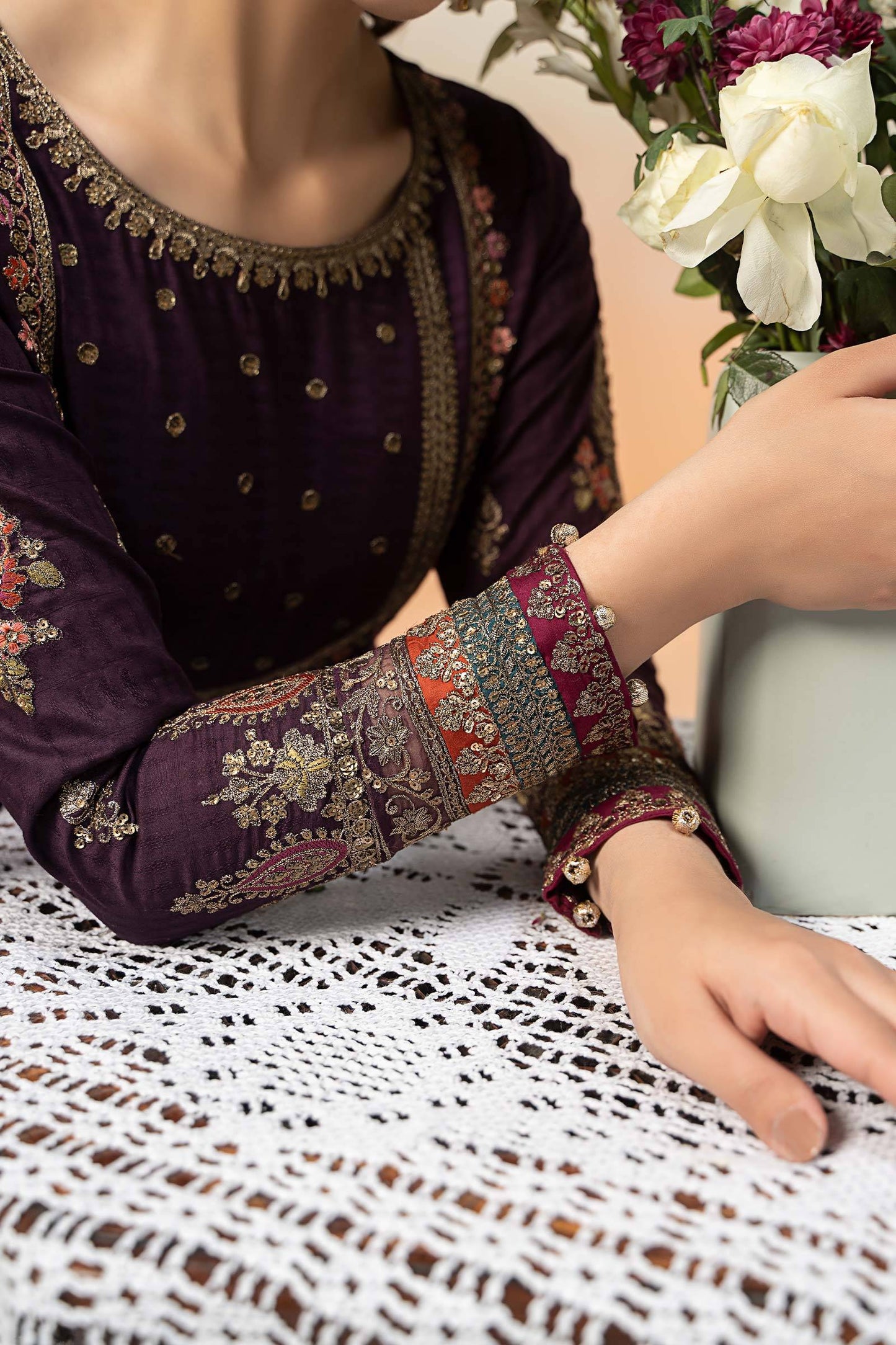 Maira B | Ready to Wear | DW-EF25-68 Purple by Maria Faisal - Registered Vendor of : Maria B - type : Wedding Dress - 100% original wedding dresses