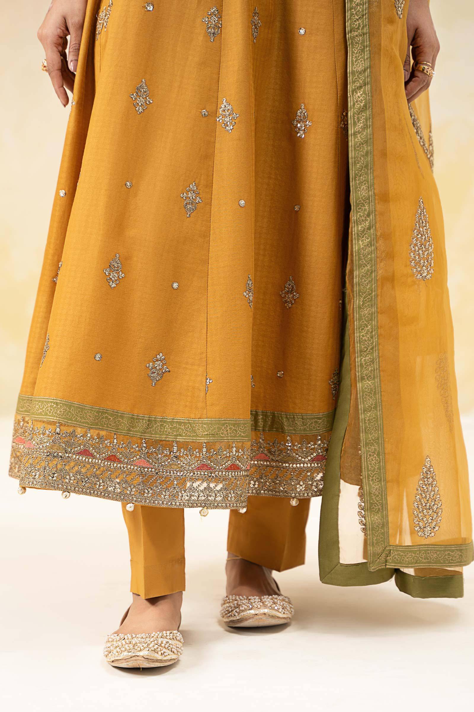Maira B | Ready to Wear | DW-EF25-68 Mustard by Maria Faisal - Registered Vendor of : Maria B - type : Wedding Dress - 100% original wedding dresses