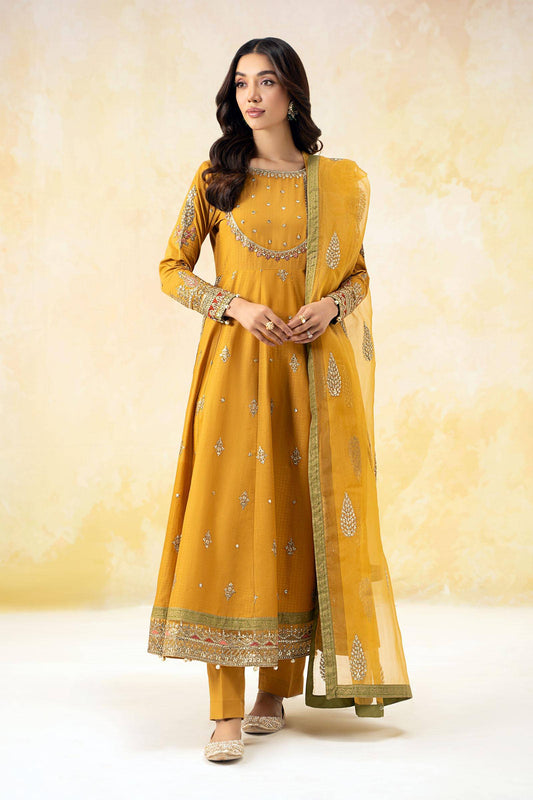 Maira B | Ready to Wear | DW-EF25-68 Mustard by Maria Faisal - Registered Vendor of : Maria B - type : Wedding Dress - 100% original wedding dresses