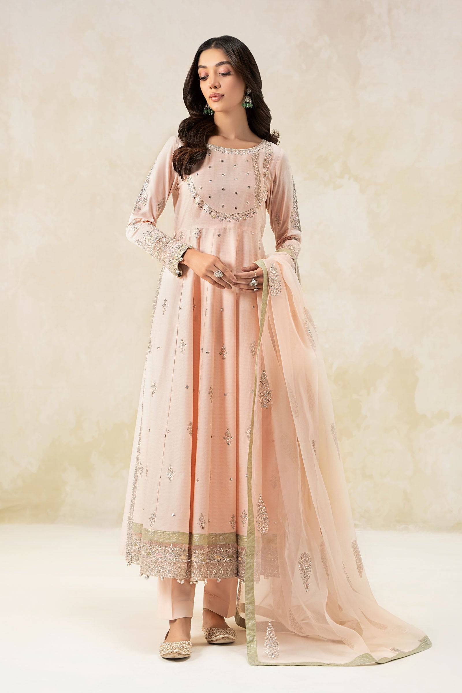 Maira B | Ready to Wear | DW-EF25-68 Pink by Maria Faisal - Registered Vendor of : Maria B - type : Wedding Dress - 100% original wedding dresses