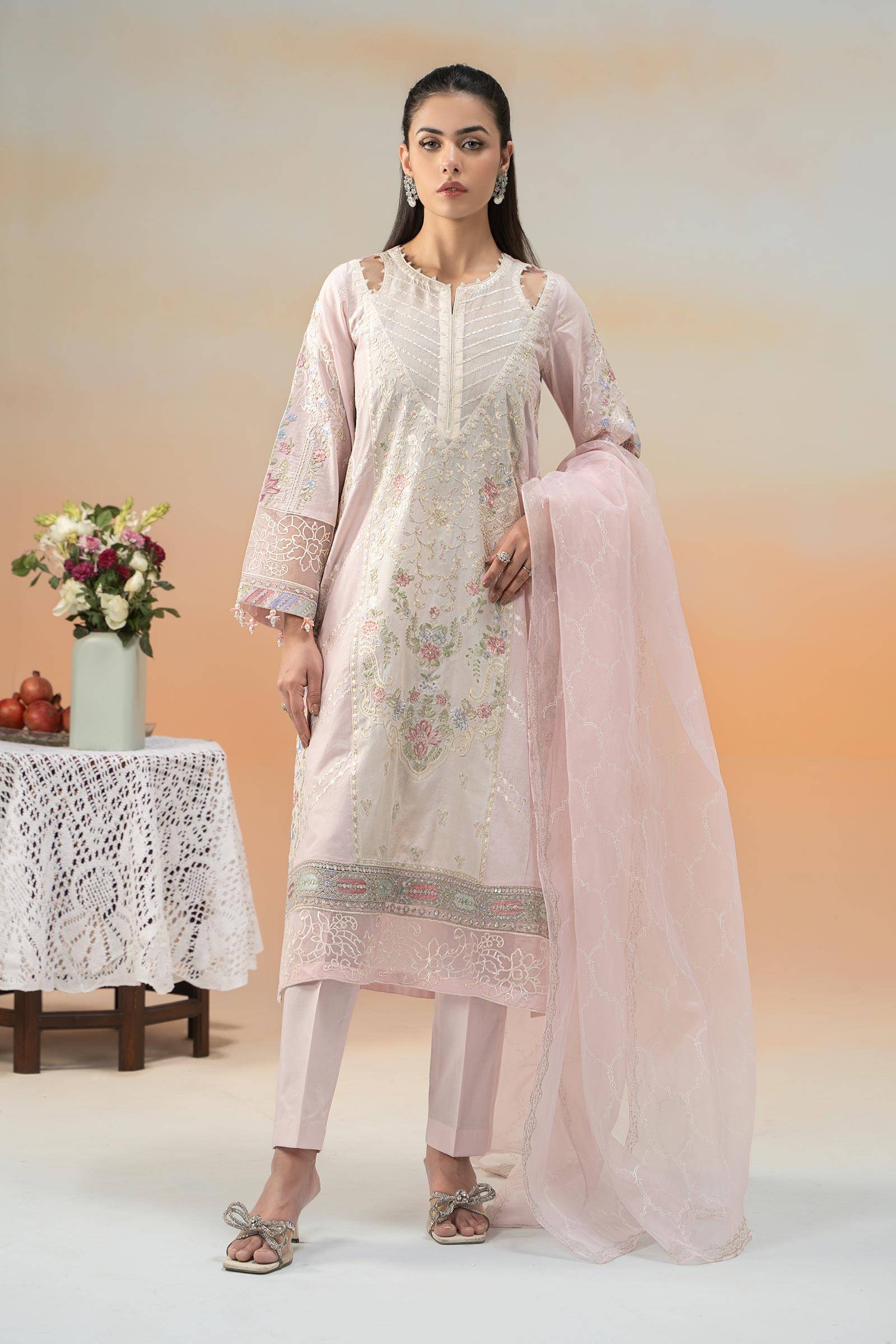 Maira B | Ready to Wear | DW-EF25-69 Pink by Maria Faisal - Registered Vendor of : Maria B - type : Wedding Dress - 100% original wedding dresses