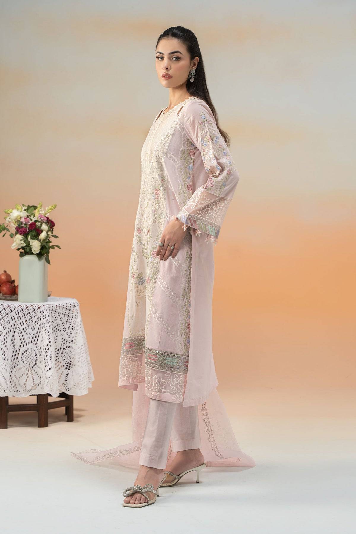 Maria B | Formal Wears | DW-EF25-69 Pink by Maria Faisal - Registered Vendor of : Maria B - type : Ladies Clothes - 100% original wedding dresses
