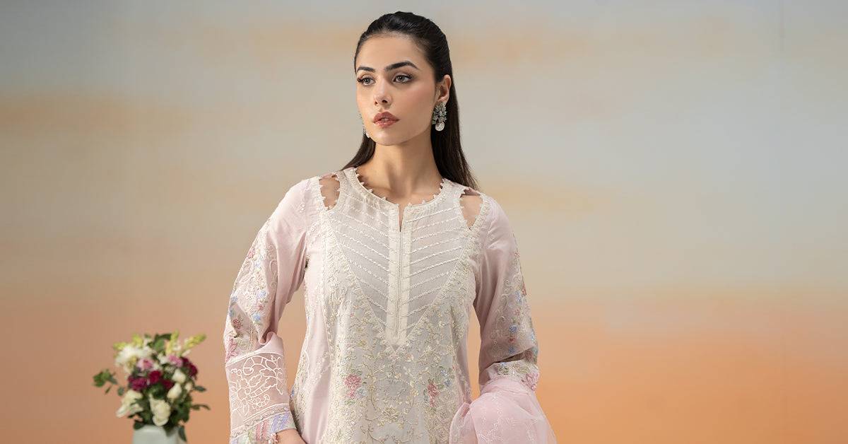 Maria B | Formal Wears | DW-EF25-69 Pink by Maria Faisal - Registered Vendor of : Maria B - type : Ladies Clothes - 100% original wedding dresses