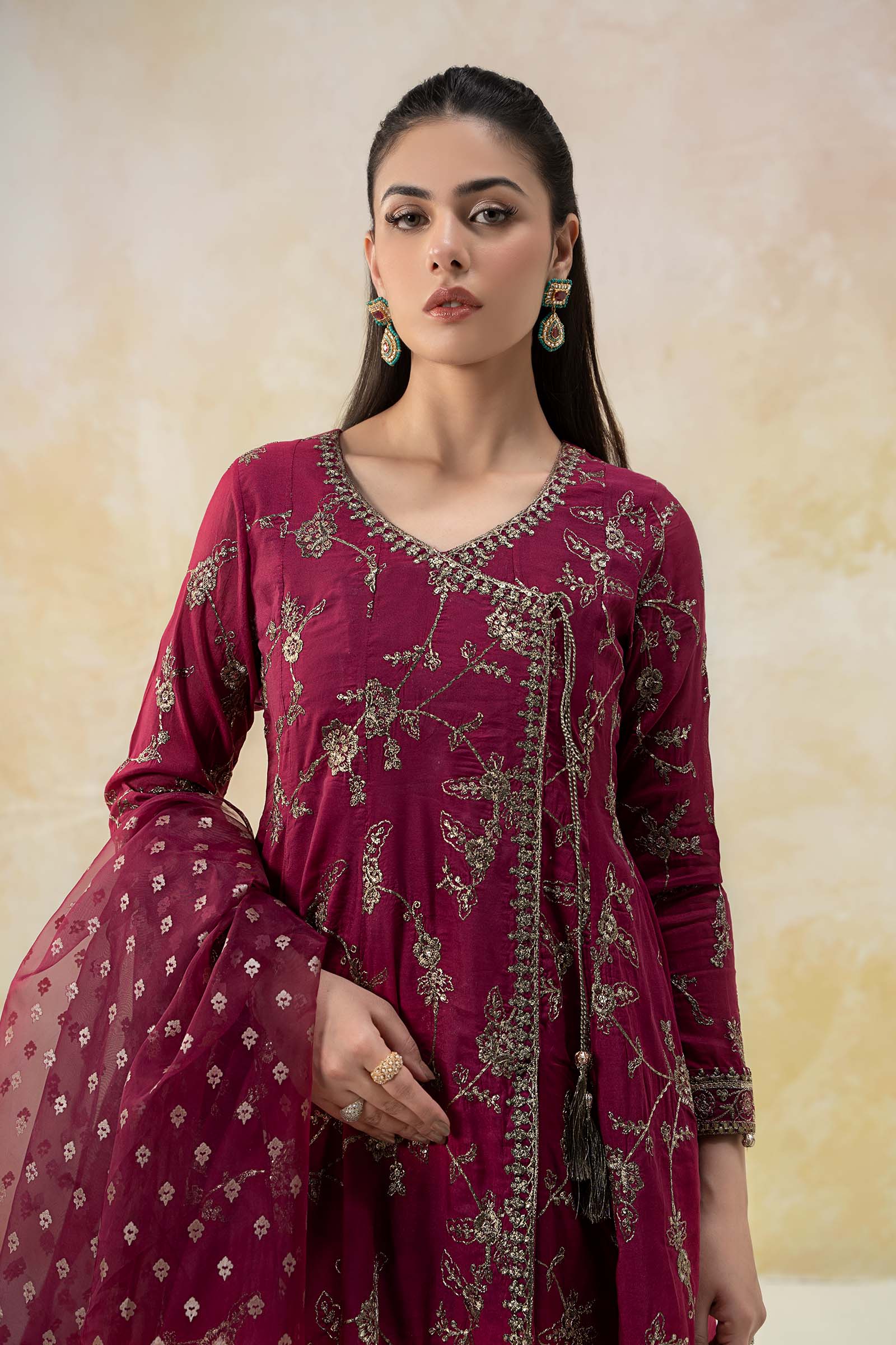 Maira B | Ready to Wear | DW-EF25-78 Magenta by Maria Faisal - Registered Vendor of : Maria B - type : Wedding Dress - 100% original wedding dresses
