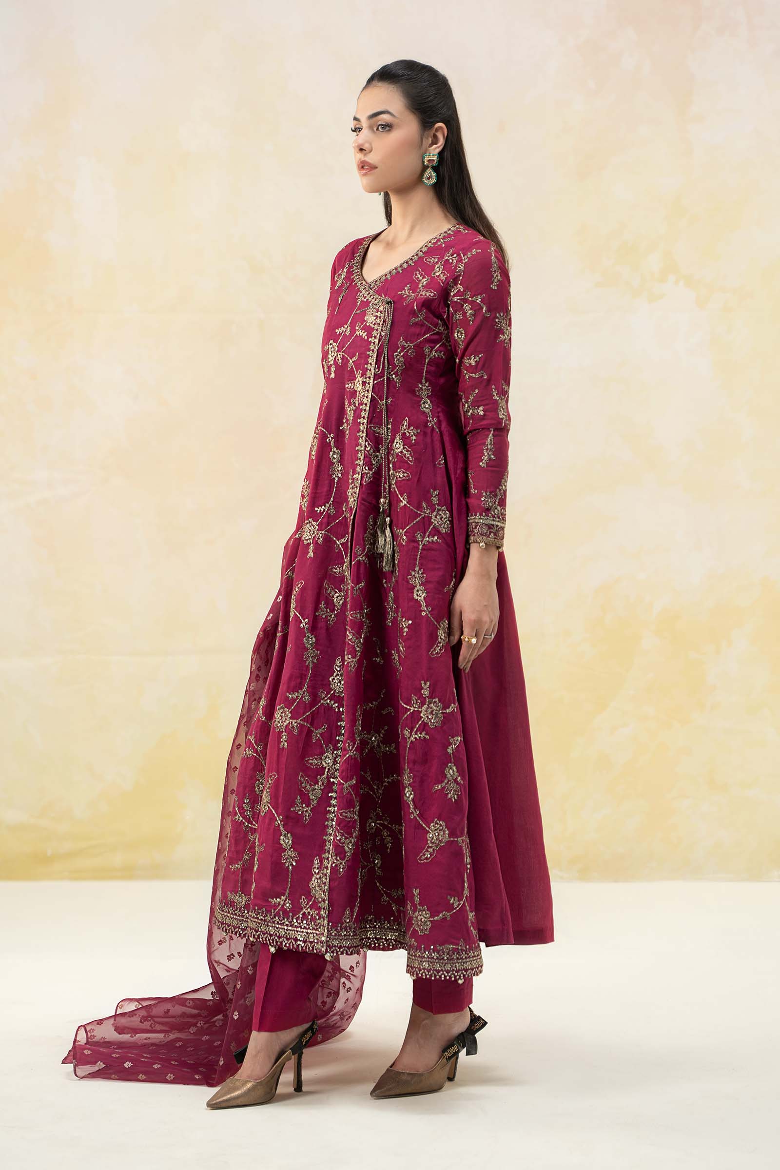 Maira B | Ready to Wear | DW-EF25-78 Magenta by Maria Faisal - Registered Vendor of : Maria B - type : Wedding Dress - 100% original wedding dresses