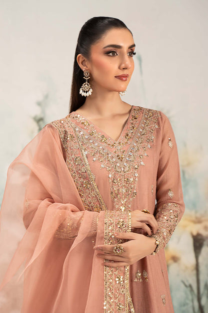Maira B | Ready to Wear | DW-EF25-88 Peach by Maria Faisal - Registered Vendor of : Maria B - type : Wedding Dress - 100% original wedding dresses