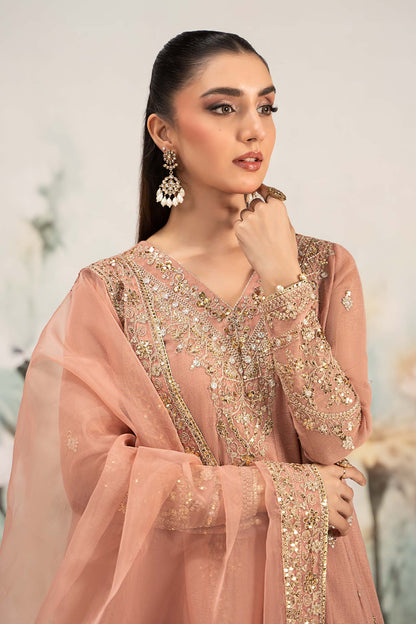Maira B | Ready to Wear | DW-EF25-88 Peach by Maria Faisal - Registered Vendor of : Maria B - type : Wedding Dress - 100% original wedding dresses