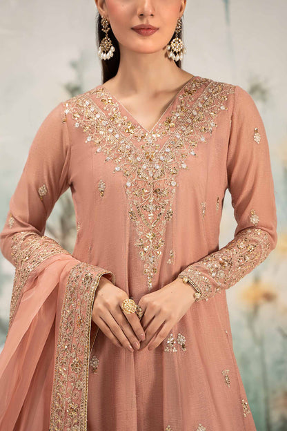 Maira B | Ready to Wear | DW-EF25-88 Peach by Maria Faisal - Registered Vendor of : Maria B - type : Wedding Dress - 100% original wedding dresses