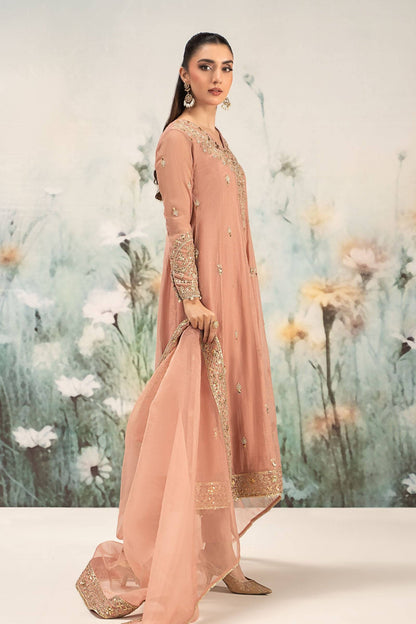 Maira B | Ready to Wear | DW-EF25-88 Peach by Maria Faisal - Registered Vendor of : Maria B - type : Wedding Dress - 100% original wedding dresses