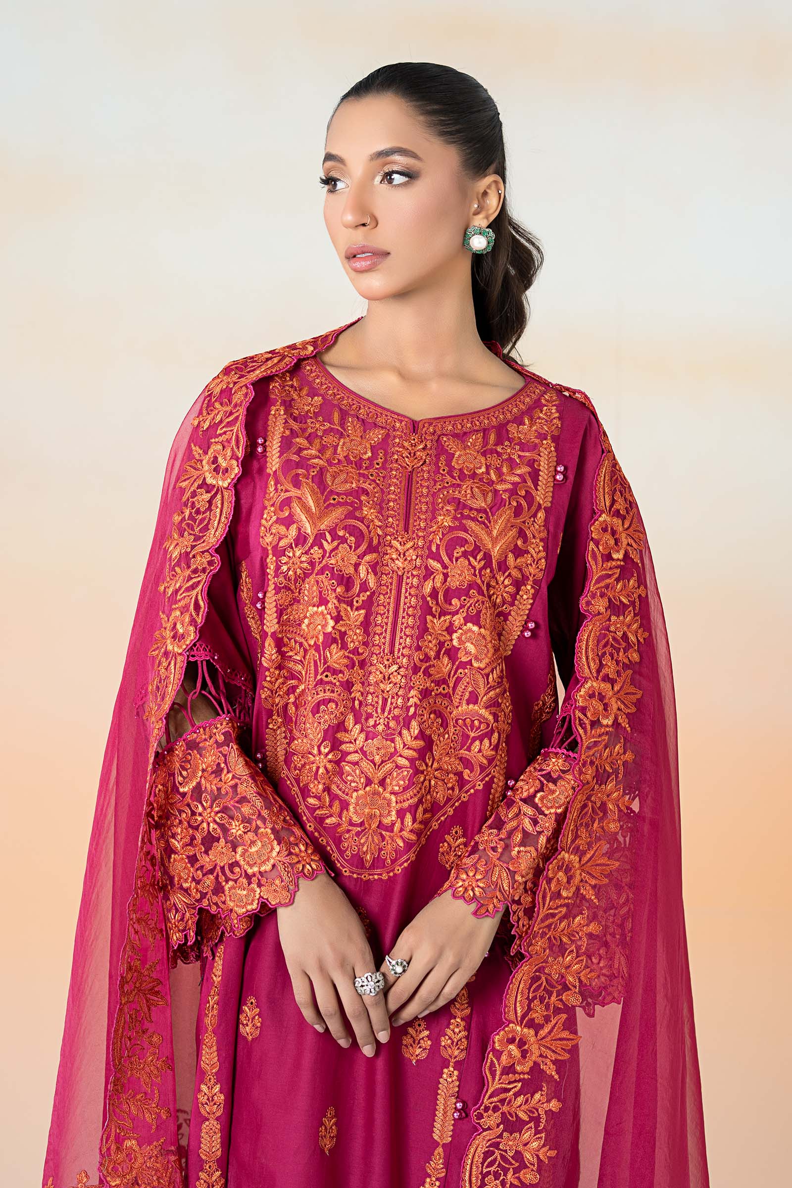 Maira B | Ready to Wear | DW-EF25-95 Pink by Maria Faisal - Registered Vendor of : Maria B - type : Wedding Dress - 100% original wedding dresses