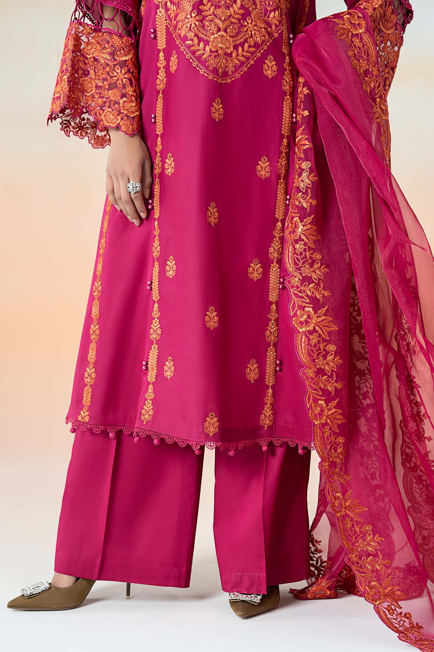 Maira B | Ready to Wear | DW-EF25-95 Pink by Maria Faisal - Registered Vendor of : Maria B - type : Wedding Dress - 100% original wedding dresses